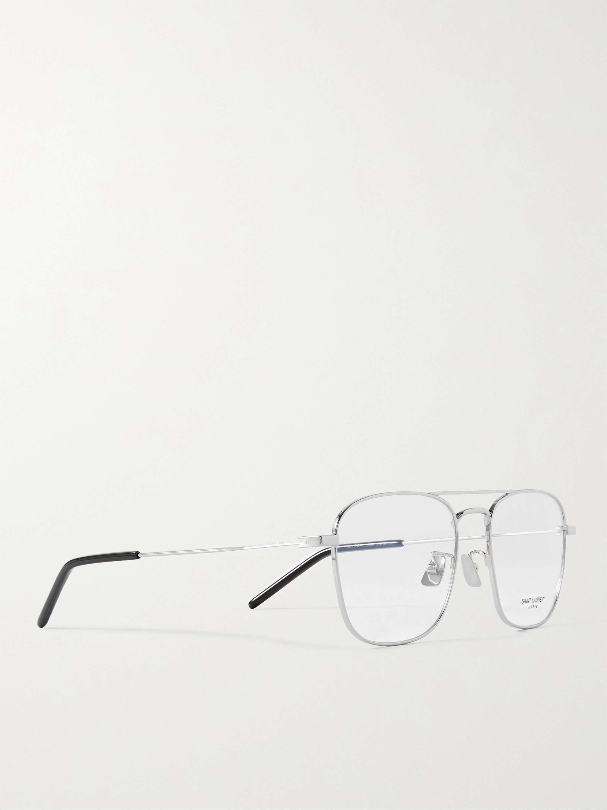 SAINT LAURENT EYEWEAR Aviator-Style Silver-Tone Optical Glasses