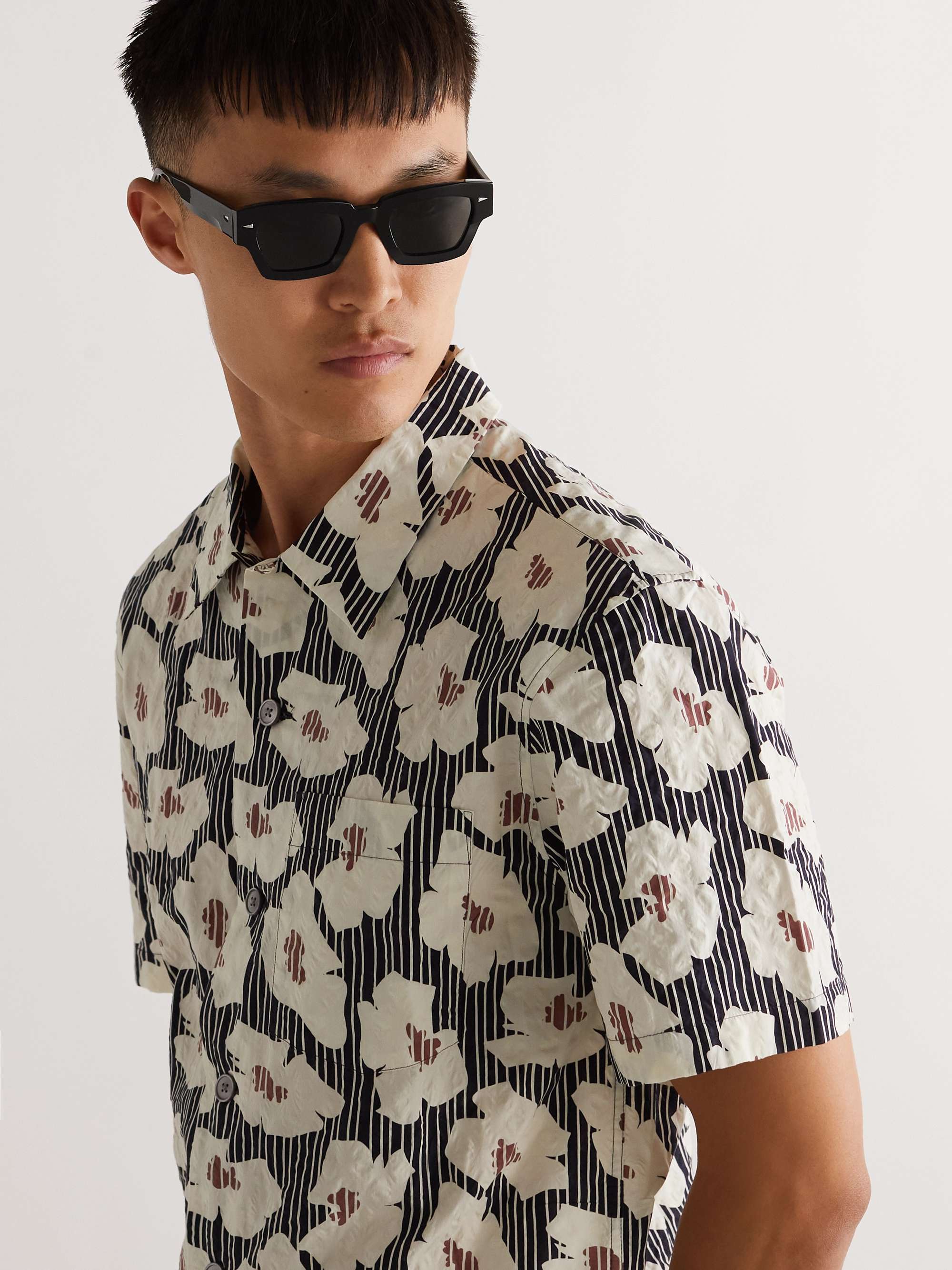 AHLEM Villette Rectangle-Frame Acetate Sunglasses