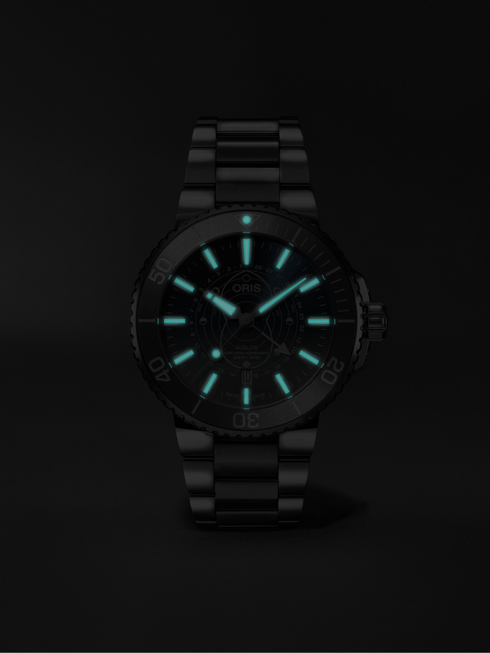 ORIS Aquis Dat Watt Limited Edition Automatic 43.5mm Stainless Steel Watch, Ref. No. 01 761 7765 4185