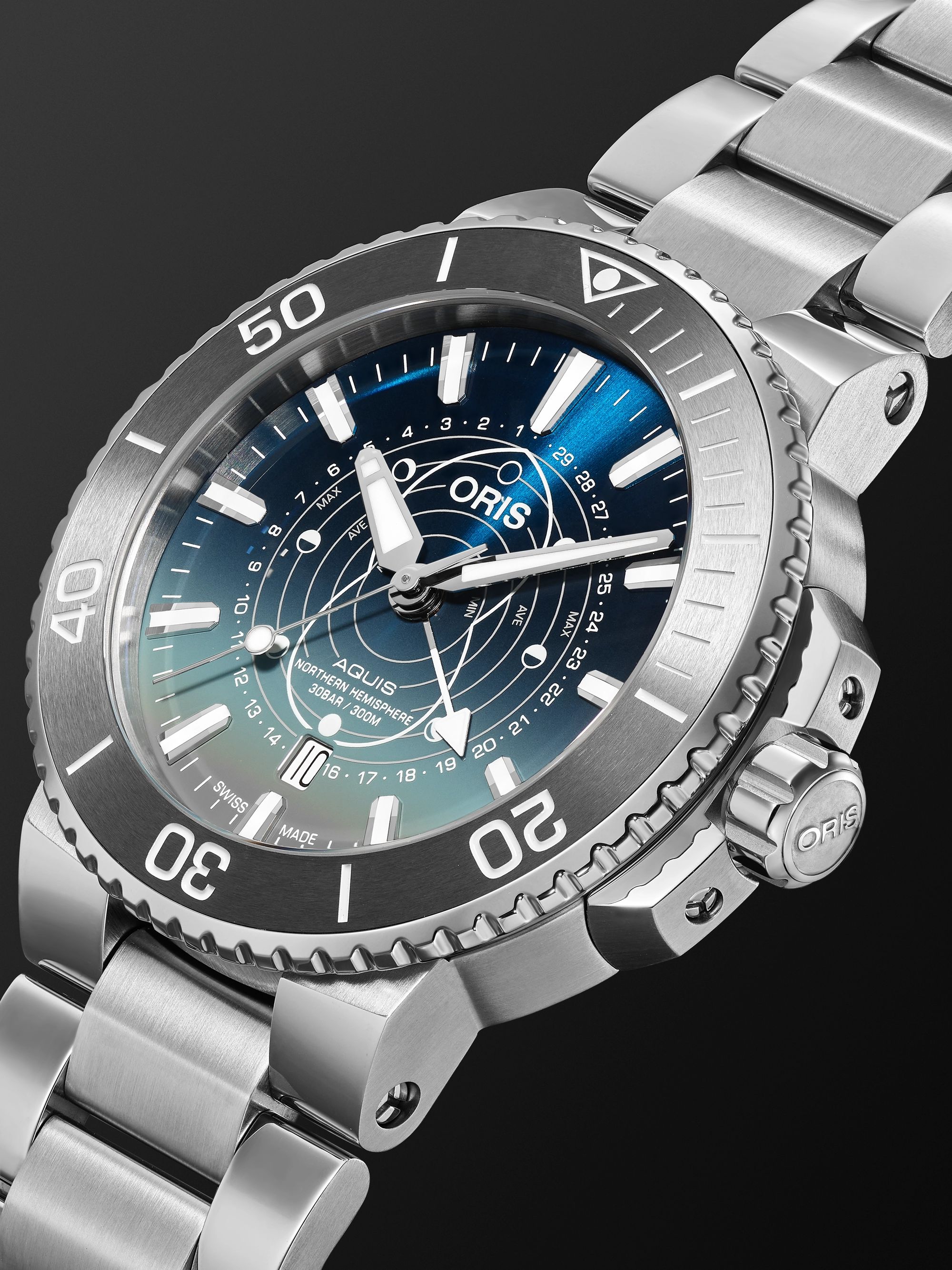 ORIS Aquis Dat Watt Limited Edition Automatic 43.5mm Stainless Steel Watch, Ref. No. 01 761 7765 4185