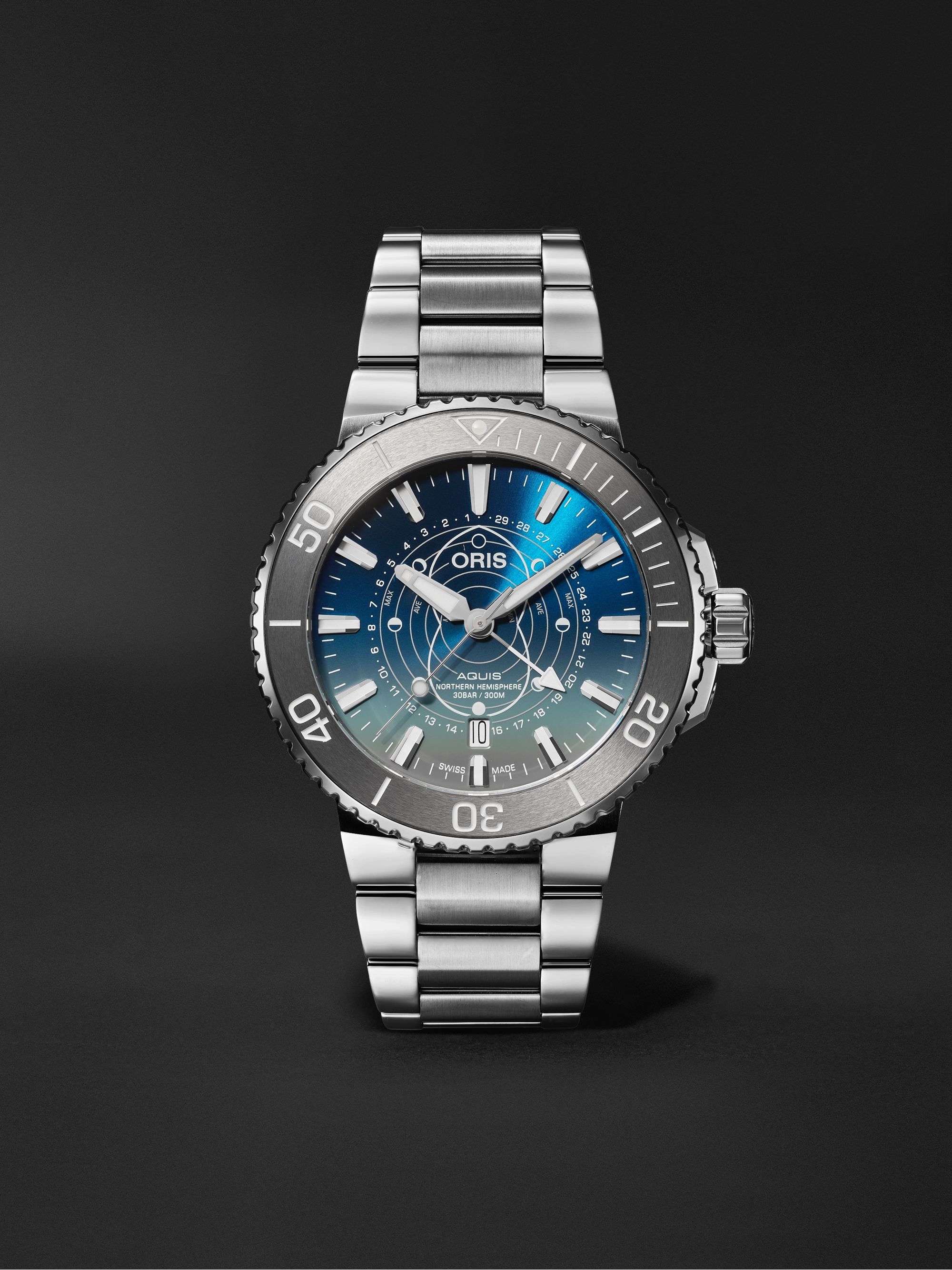 ORIS Aquis Dat Watt Limited Edition Automatic 43.5mm Stainless Steel Watch, Ref. No. 01 761 7765 4185