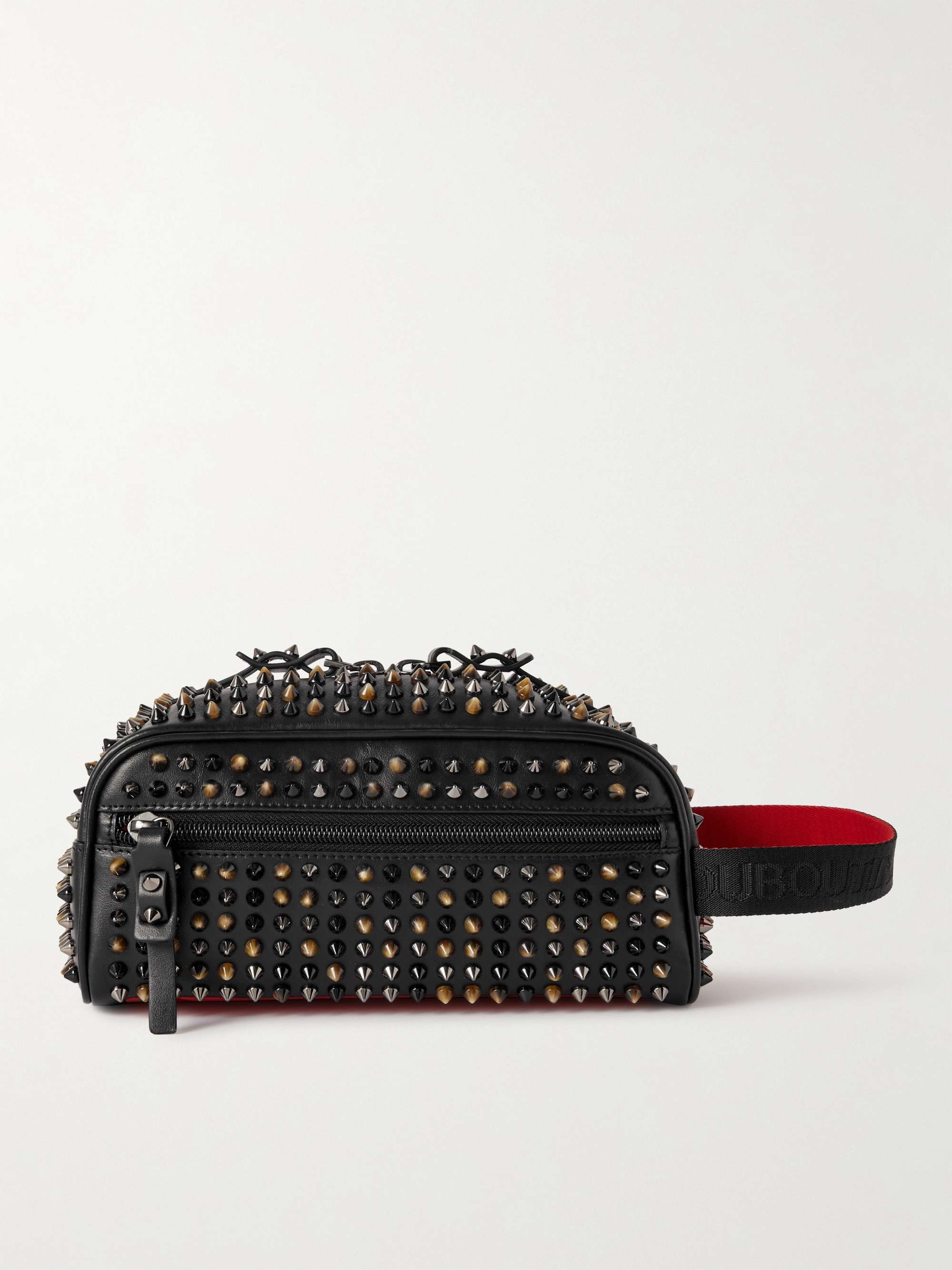 CHRISTIAN LOUBOUTIN Spiked Leather Messenger Bag for Men | MR PORTER