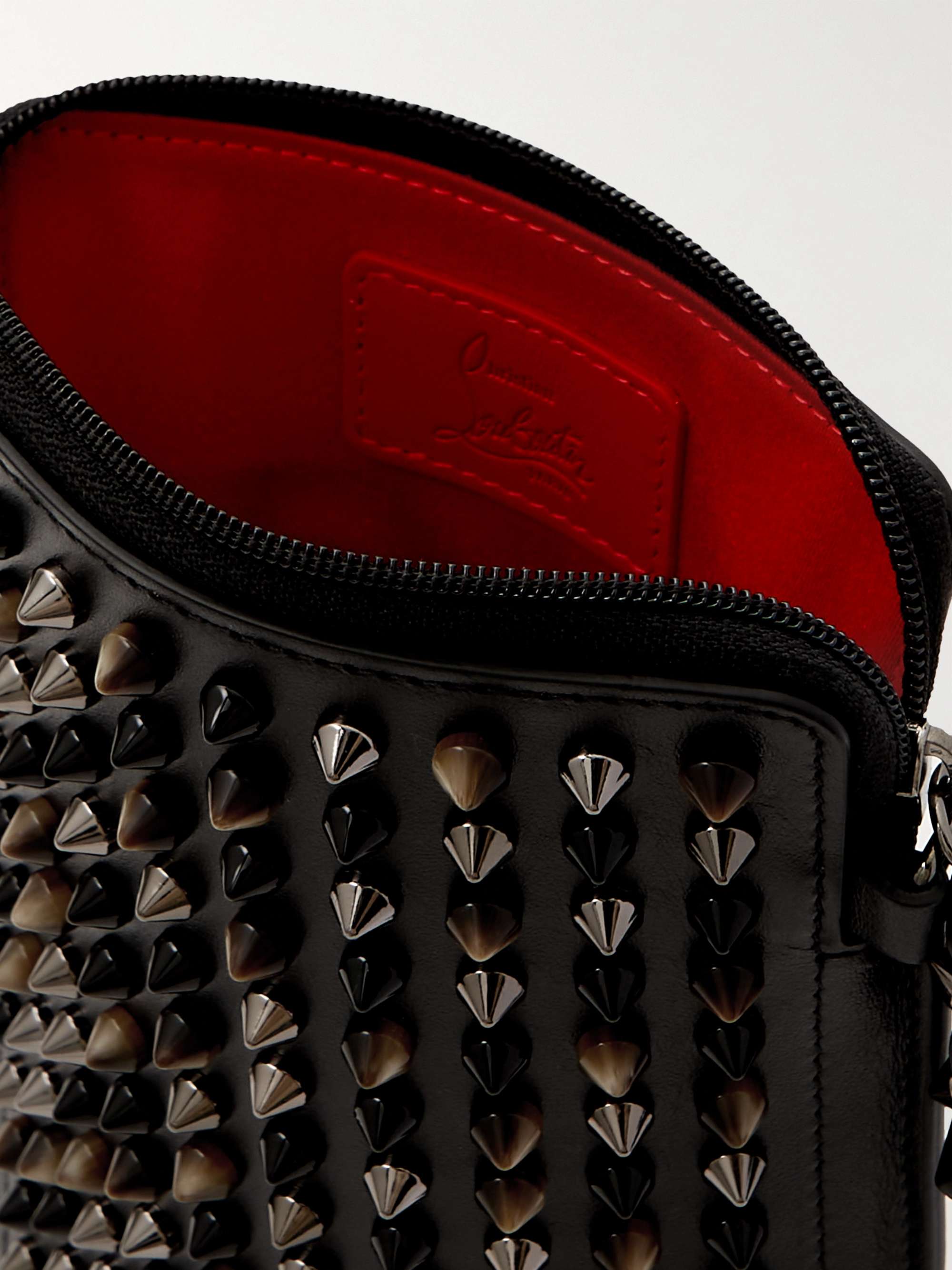 Christian Louboutin bag men's clutch second leather CITY POUCH black  1225143 spike studs