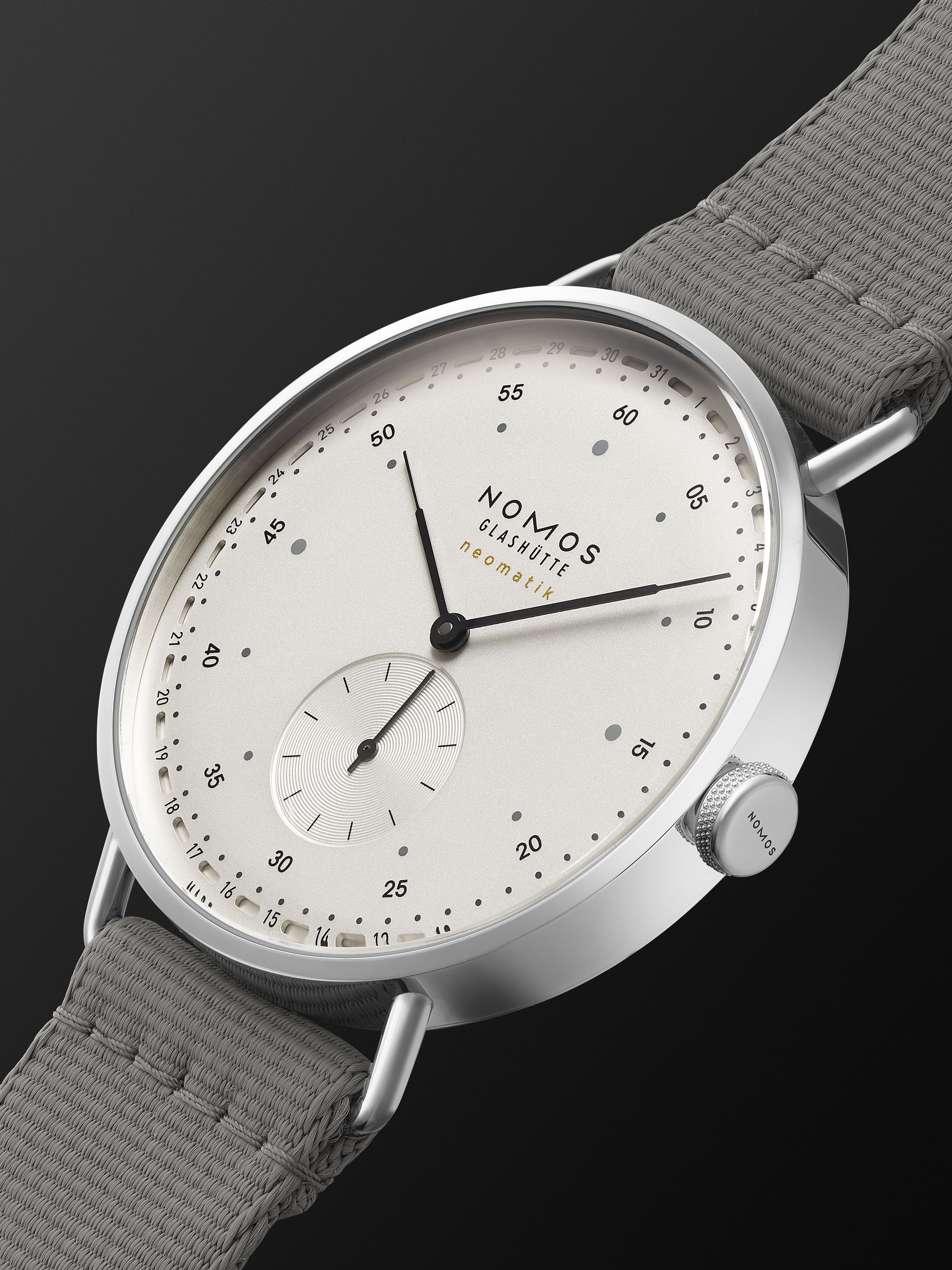 NOMOS GLASHÜTTE Metro Neomatik 41 Automatic 40.5mm Stainless Steel and Webbing Watch, Ref. No. 1165