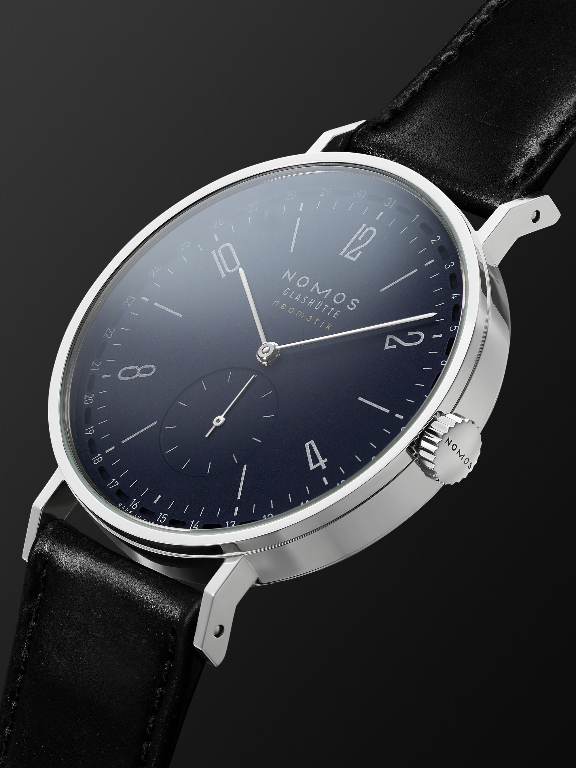 NOMOS GLASHÜTTE Tangente Neomatik 41 Automatic 41mm Stainless Steel and Cordovan Leather Watch, Ref. No. 182