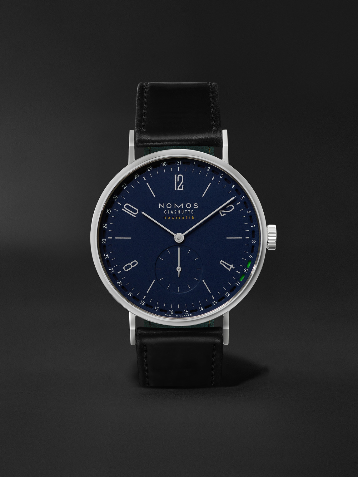 Nomos Glashütte NOMOS Glashütte - Tangente Neomatik 41 Automatic 41mm Stainless Steel and Cordovan Leather Watch, Ref. No. 182 - Men - Blue aus 60% Leather 40% Stainless Steel in Blue