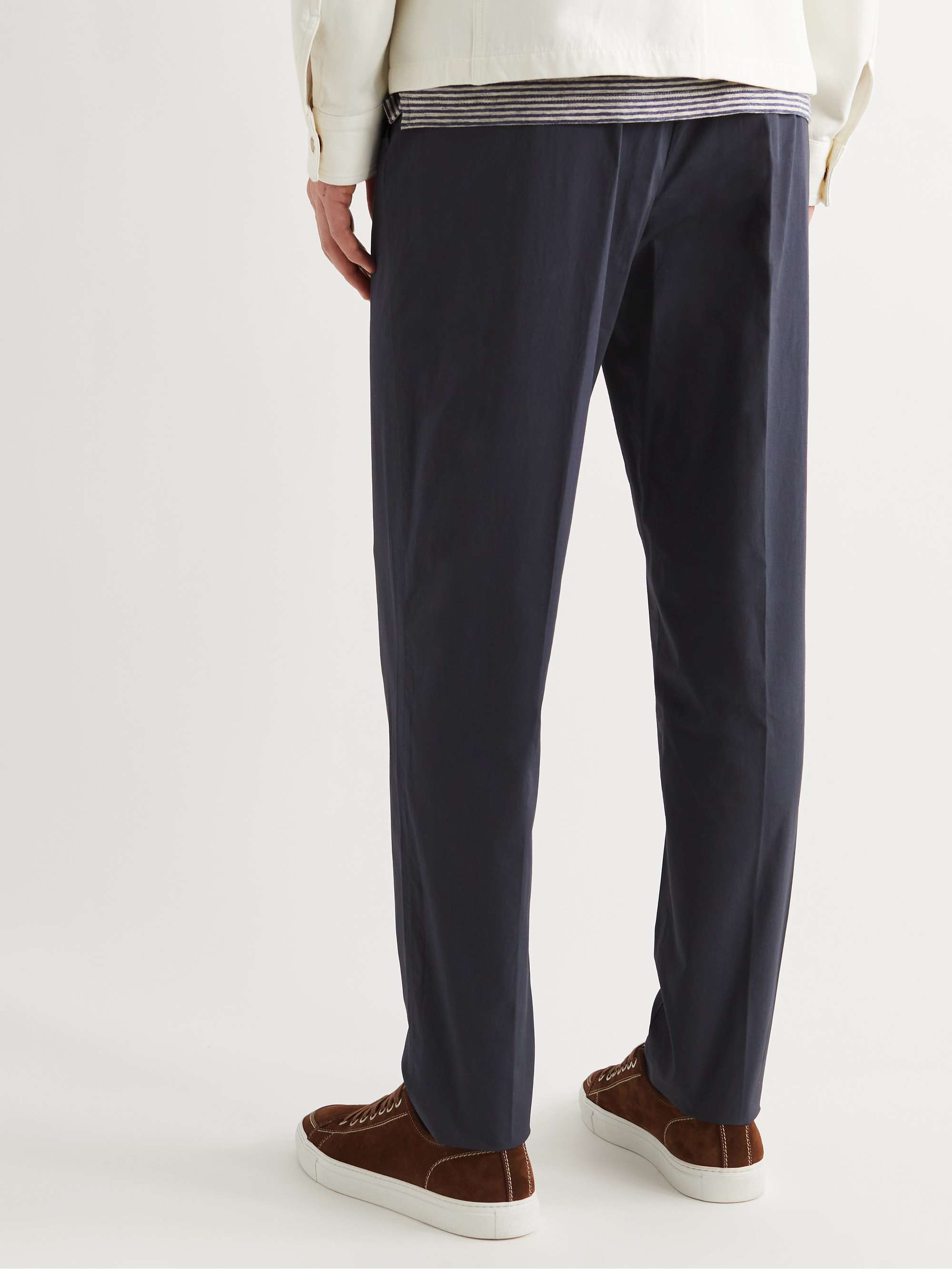 ZEGNA Telavela Tapered Stretch-Cotton Drawstring Trousers
