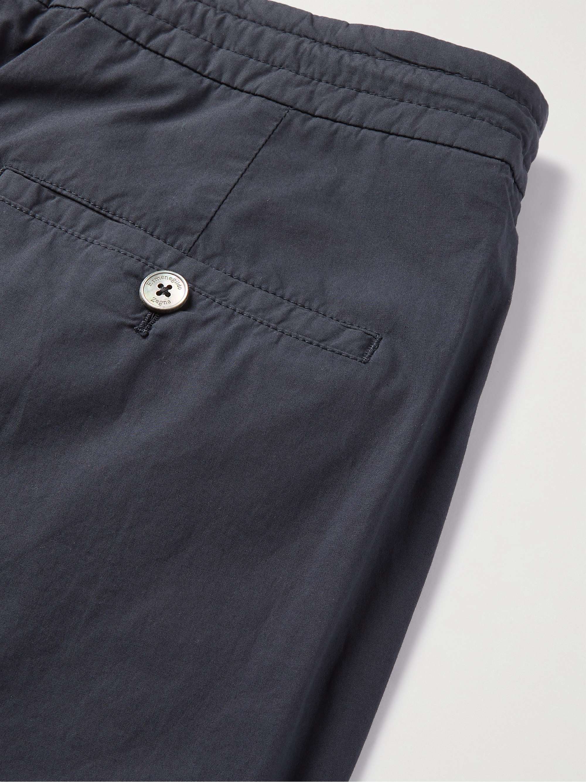 ZEGNA Telavela Tapered Stretch-Cotton Drawstring Trousers