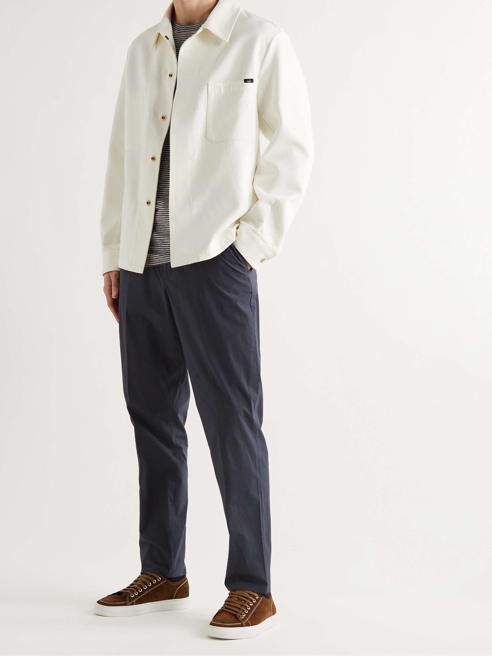 ZEGNA Telavela Tapered Stretch-Cotton Drawstring Trousers