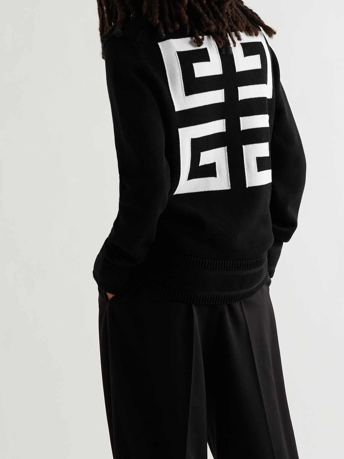 GIVENCHY 4G LOGO-INTARSIA COTTON SWEATER