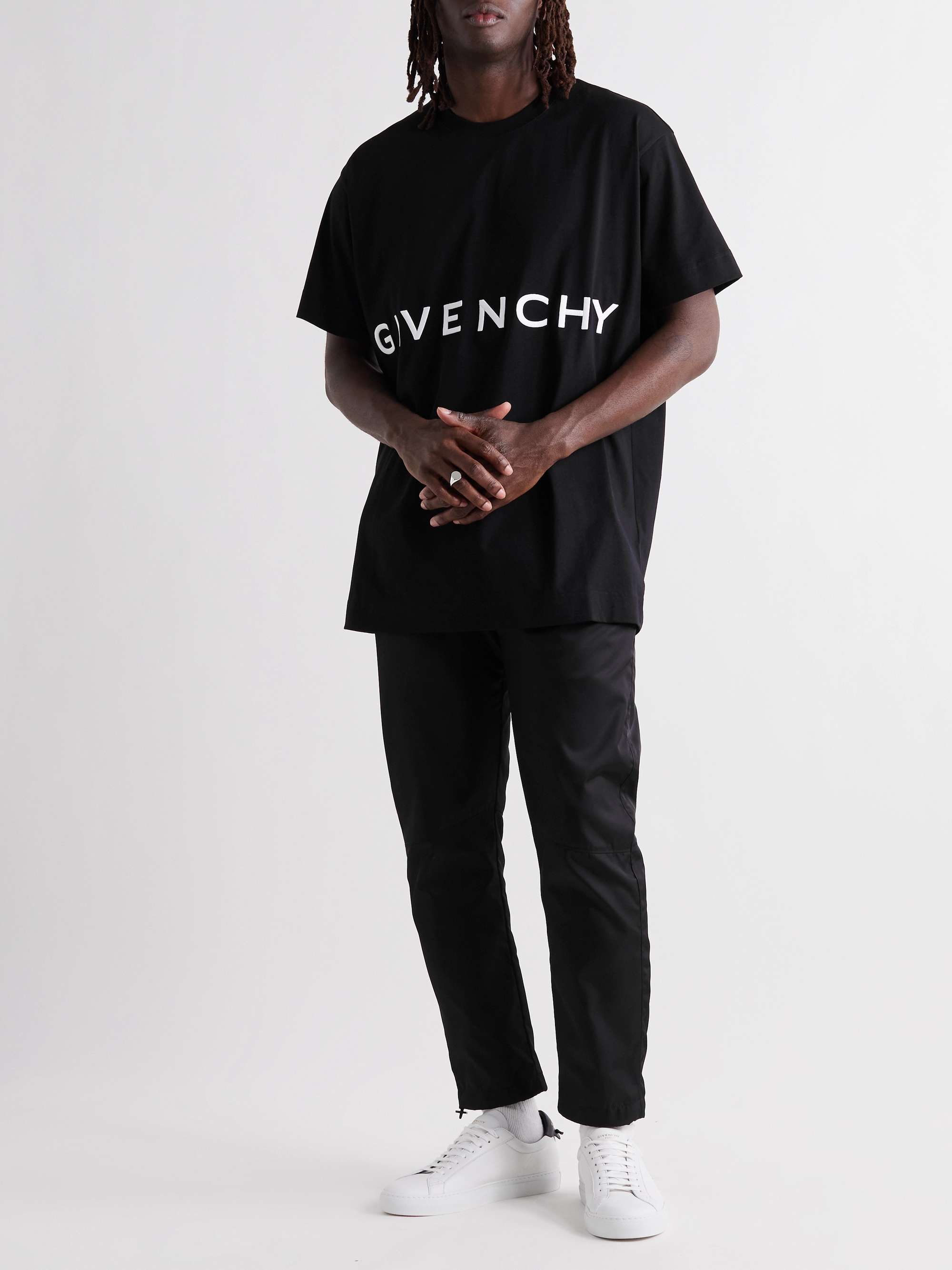 GIVENCHY Logo-Embroidered Cotton-Jersey T-Shirt for Men | MR PORTER