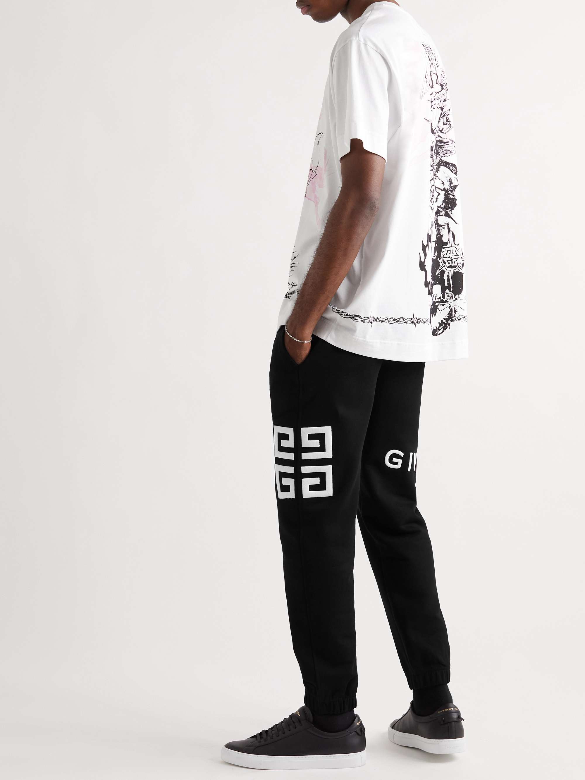 GIVENCHY Slim-Fit Logo-Embroidered Cotton-Jersey Sweatpants for Men