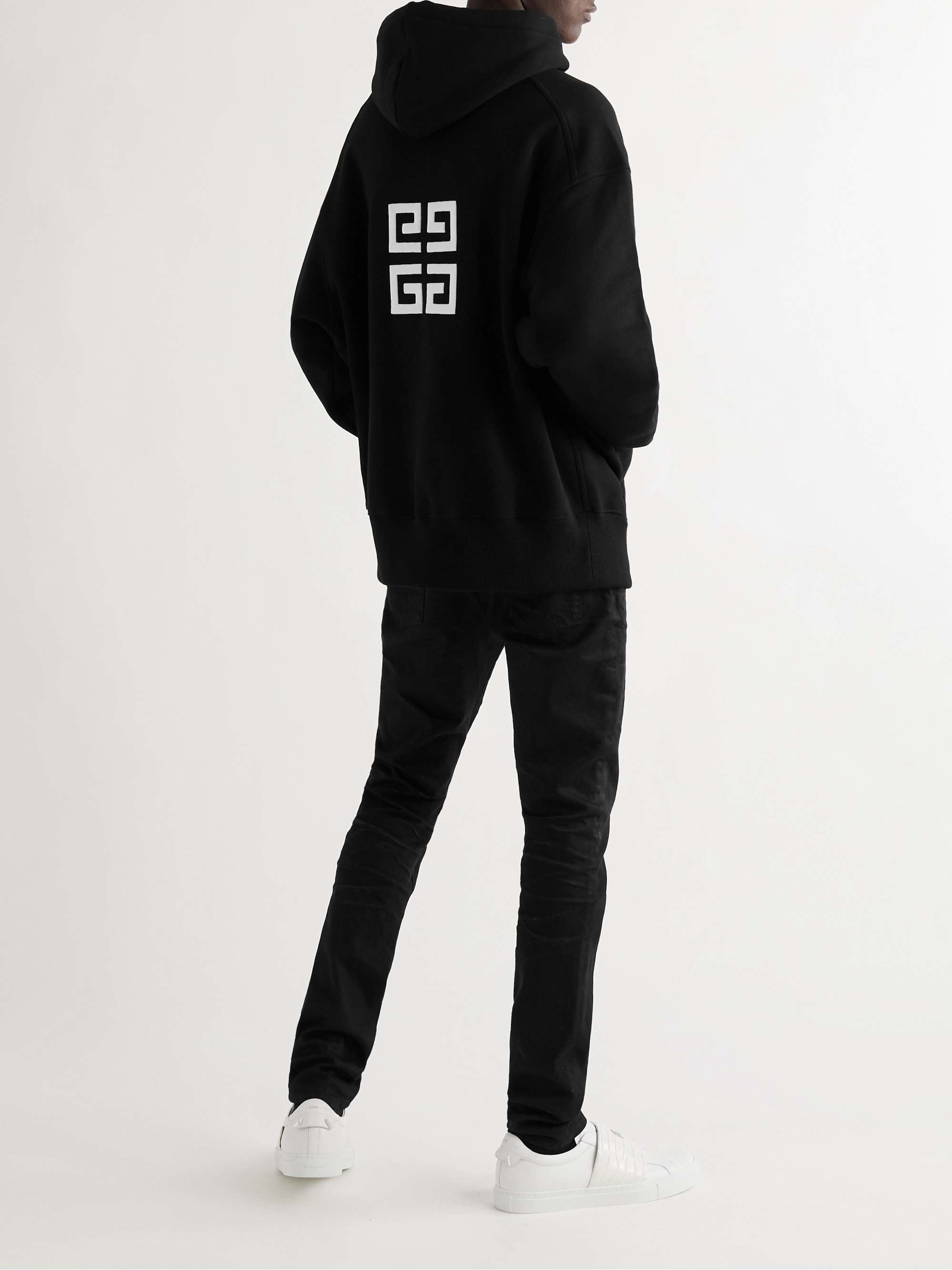 GIVENCHY Logo-Embroidered Cotton-Jersey Hoodie for Men | MR