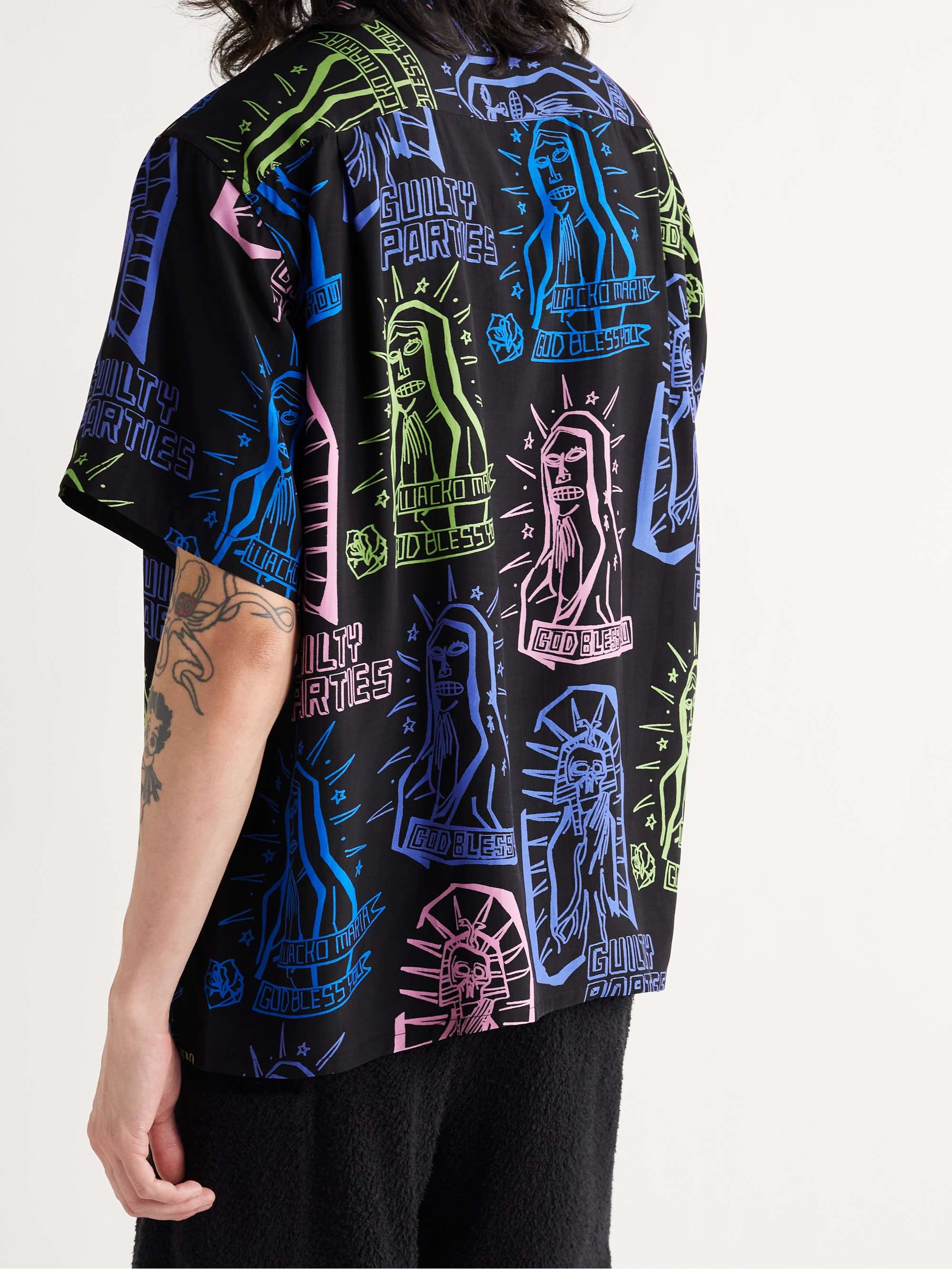 WACKO MARIA Camp-Collar Printed Woven Shirt