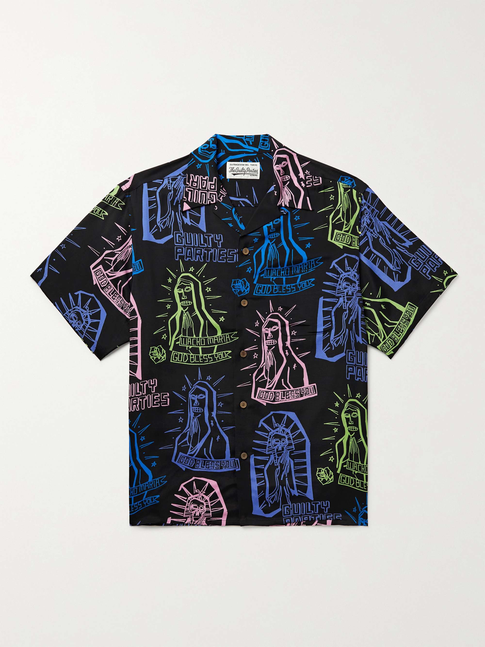 WACKO MARIA Camp-Collar Printed Woven Shirt