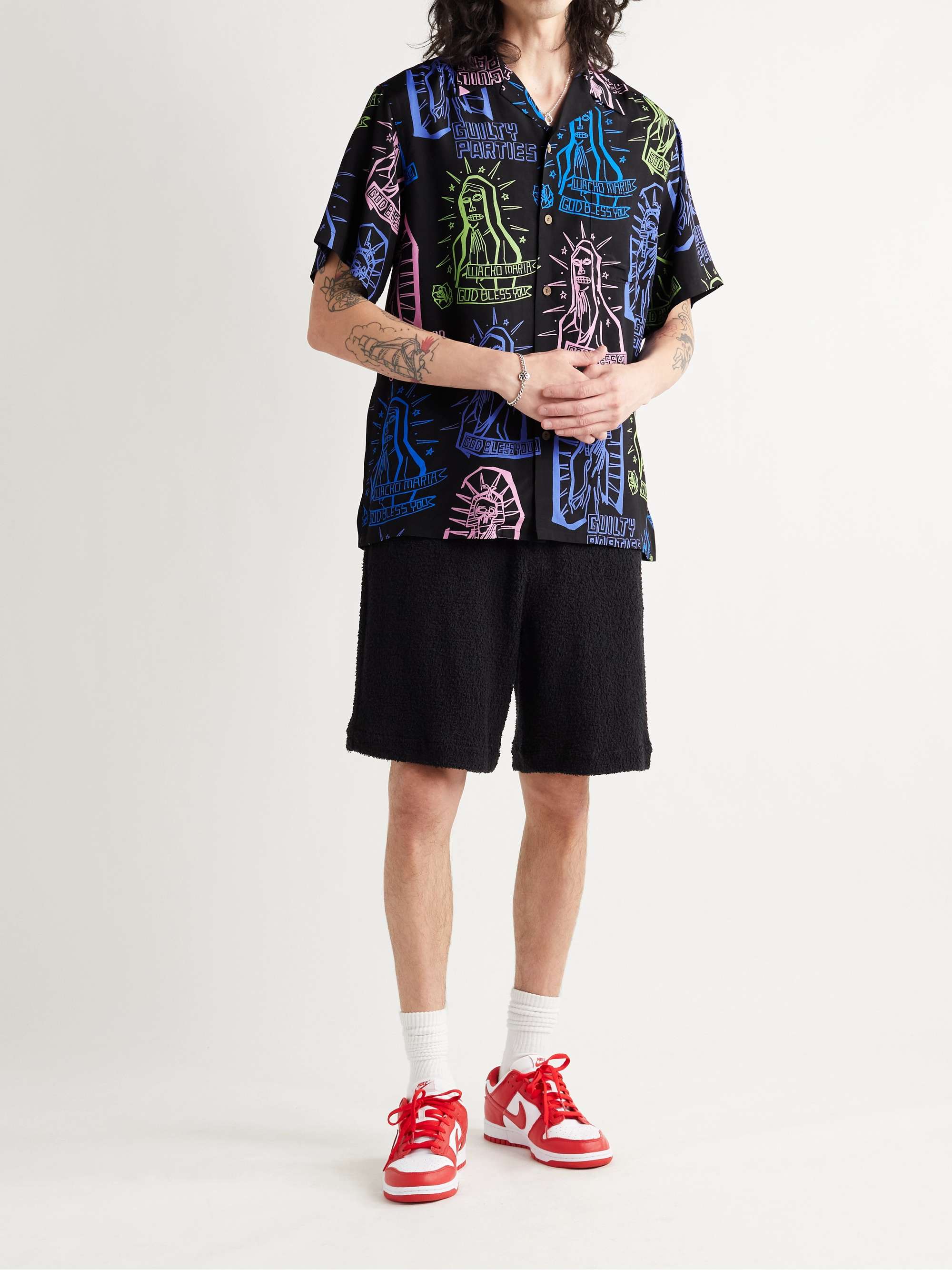 WACKO MARIA Camp-Collar Printed Woven Shirt