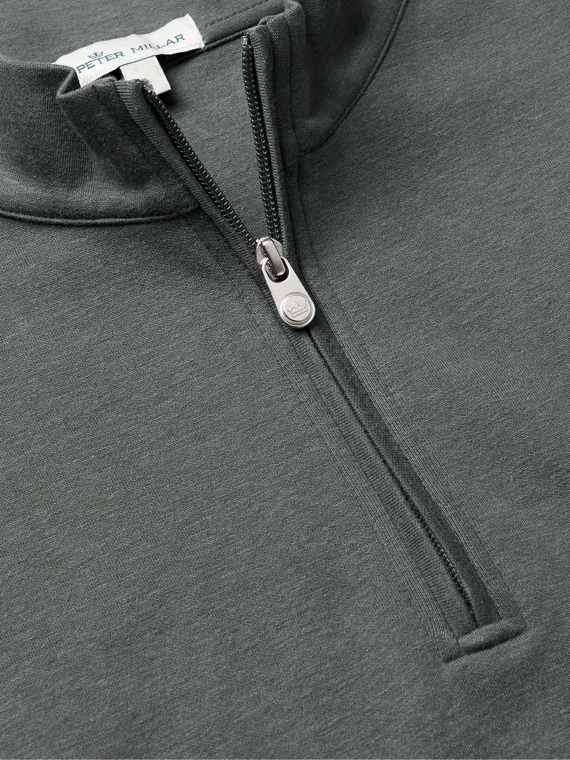 PETER MILLAR Crown Stretch Cotton and Modal-Blend Half-Zip Sweatshirt