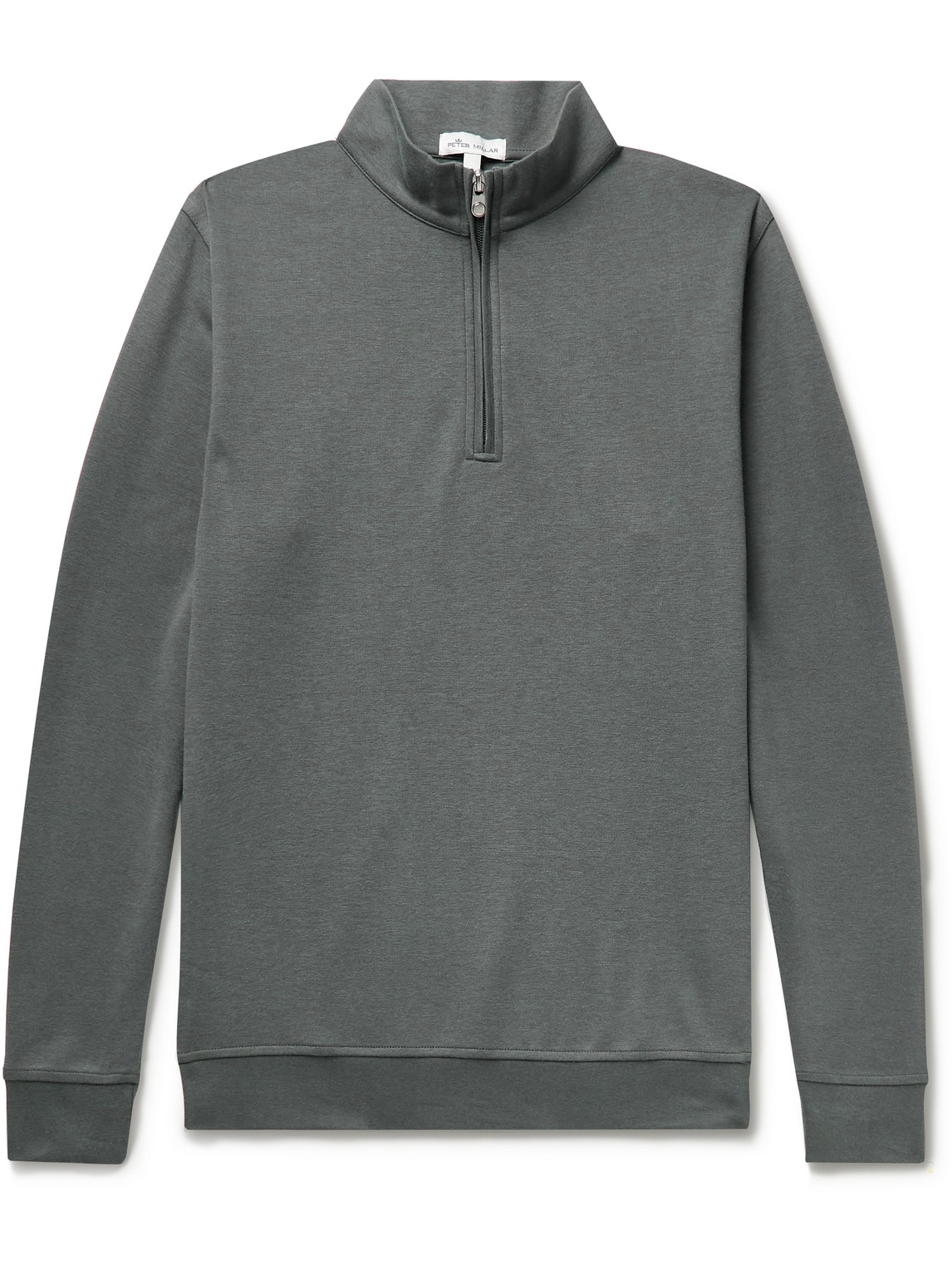 Crown Mélange Stretch Cotton and Modal-Blend Half-Zip Sweatshirt