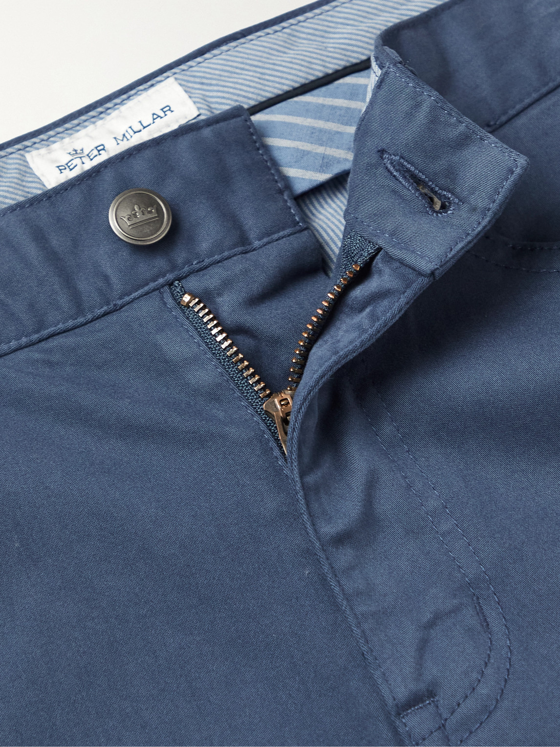 Shop Peter Millar Ultimate Stretch Cotton And Modal-blend Sateen Trousers In Blue