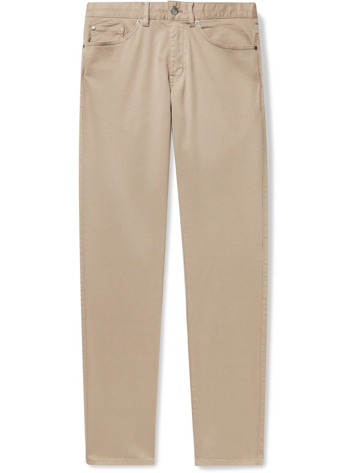 Peter Millar Ultimate Stretch Cotton And Modal-blend Sateen Trousers In Brown