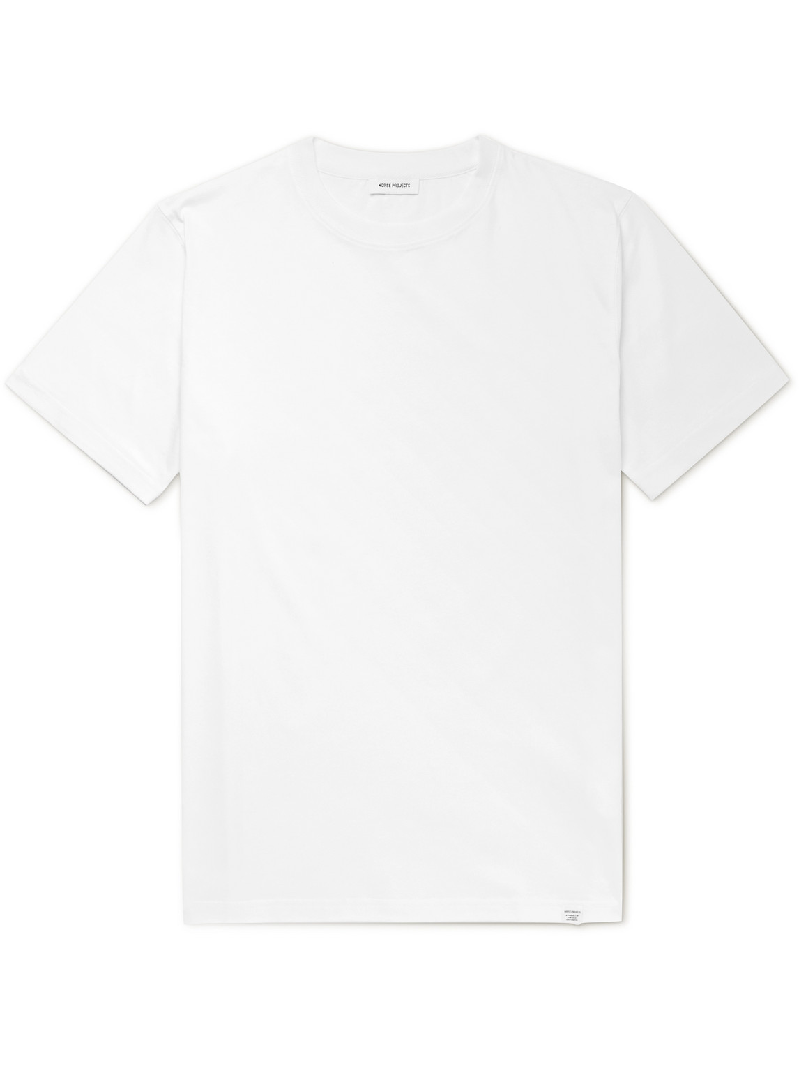 Shop Norse Projects Niels Slim-fit Organic Cotton-jersey T-shirt In White