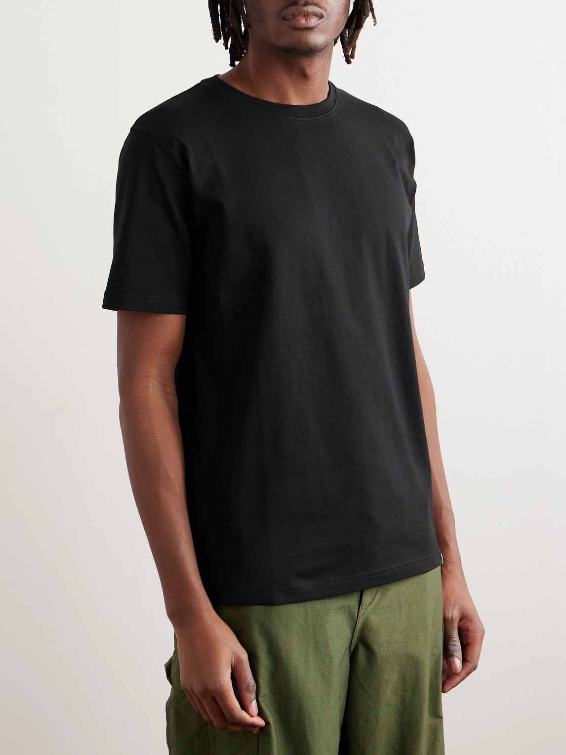 Shop Norse Projects Niels Organic Cotton-jersey T-shirt In Black
