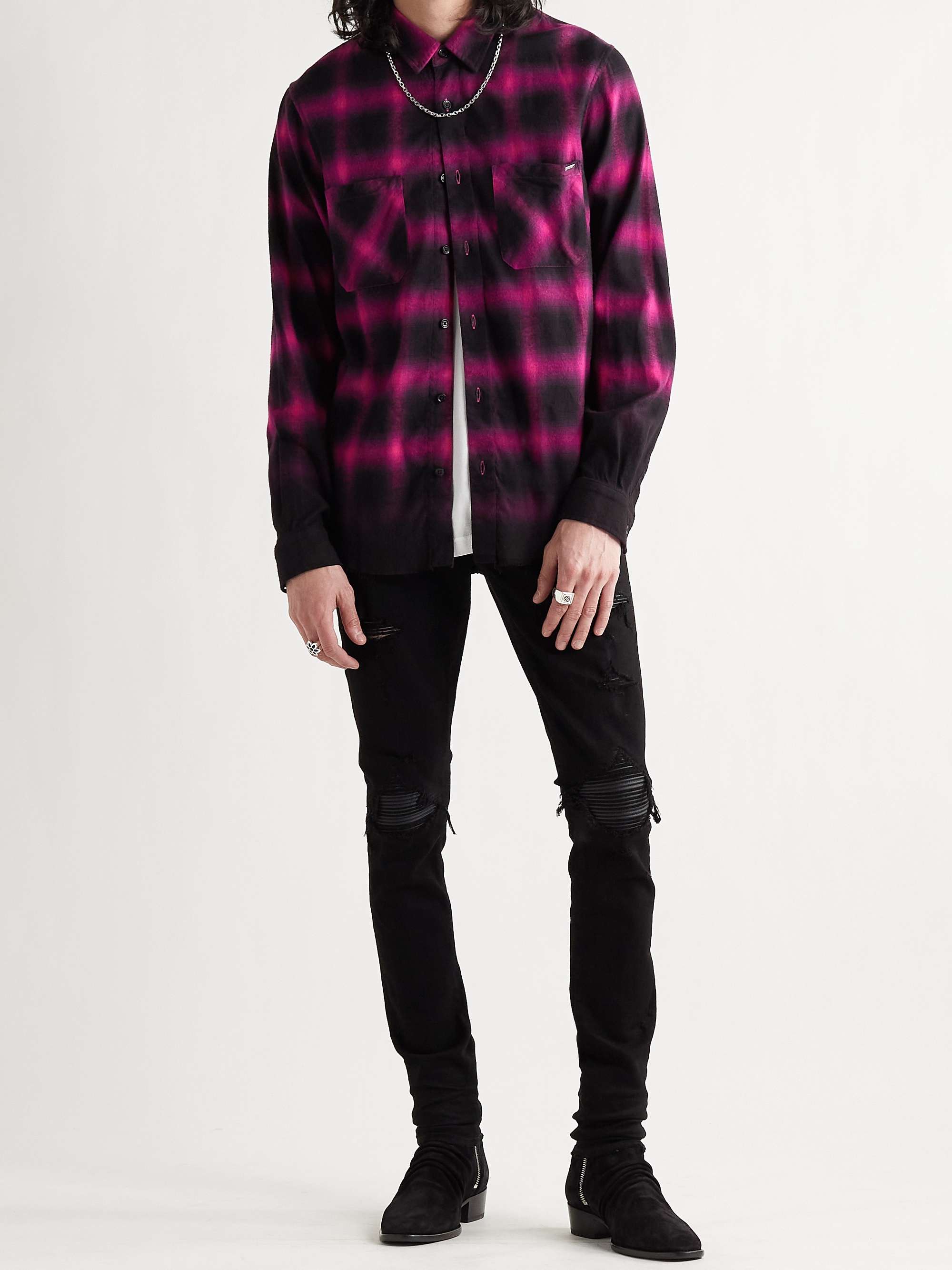 AMIRI MX1 Skinny-Fit Distressed Panelled Jeans