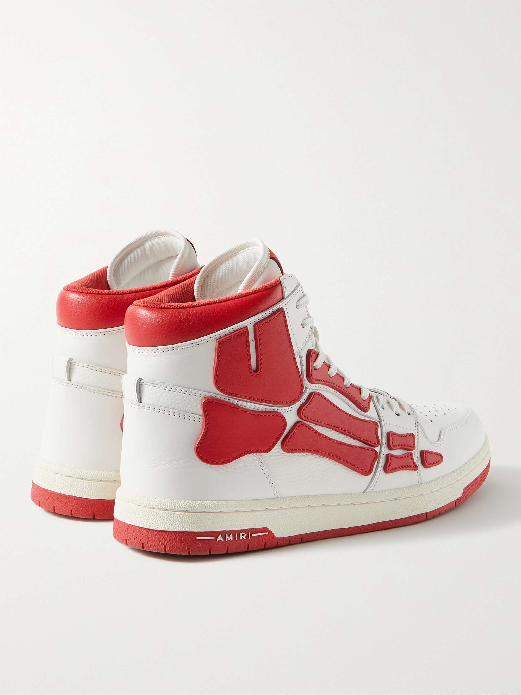AMIRI Skel-Top Colour-Block Leather High-Top Sneakers