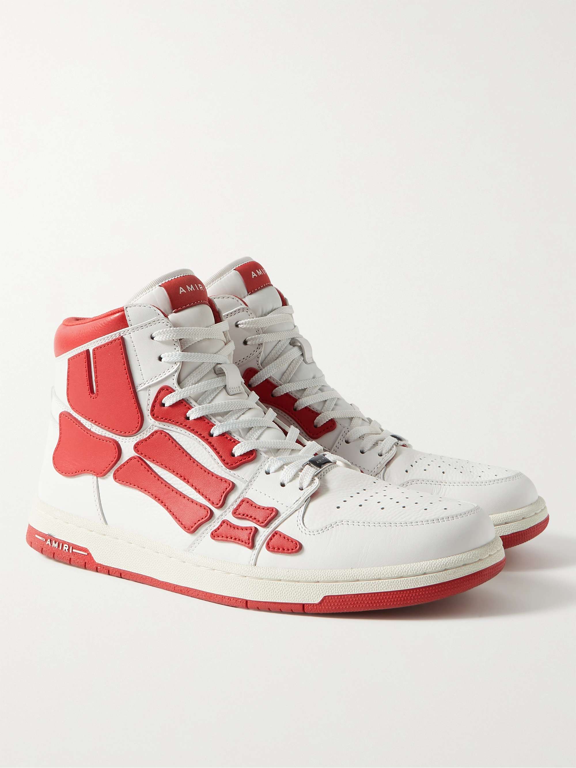 AMIRI Skel-Top Colour-Block Leather High-Top Sneakers
