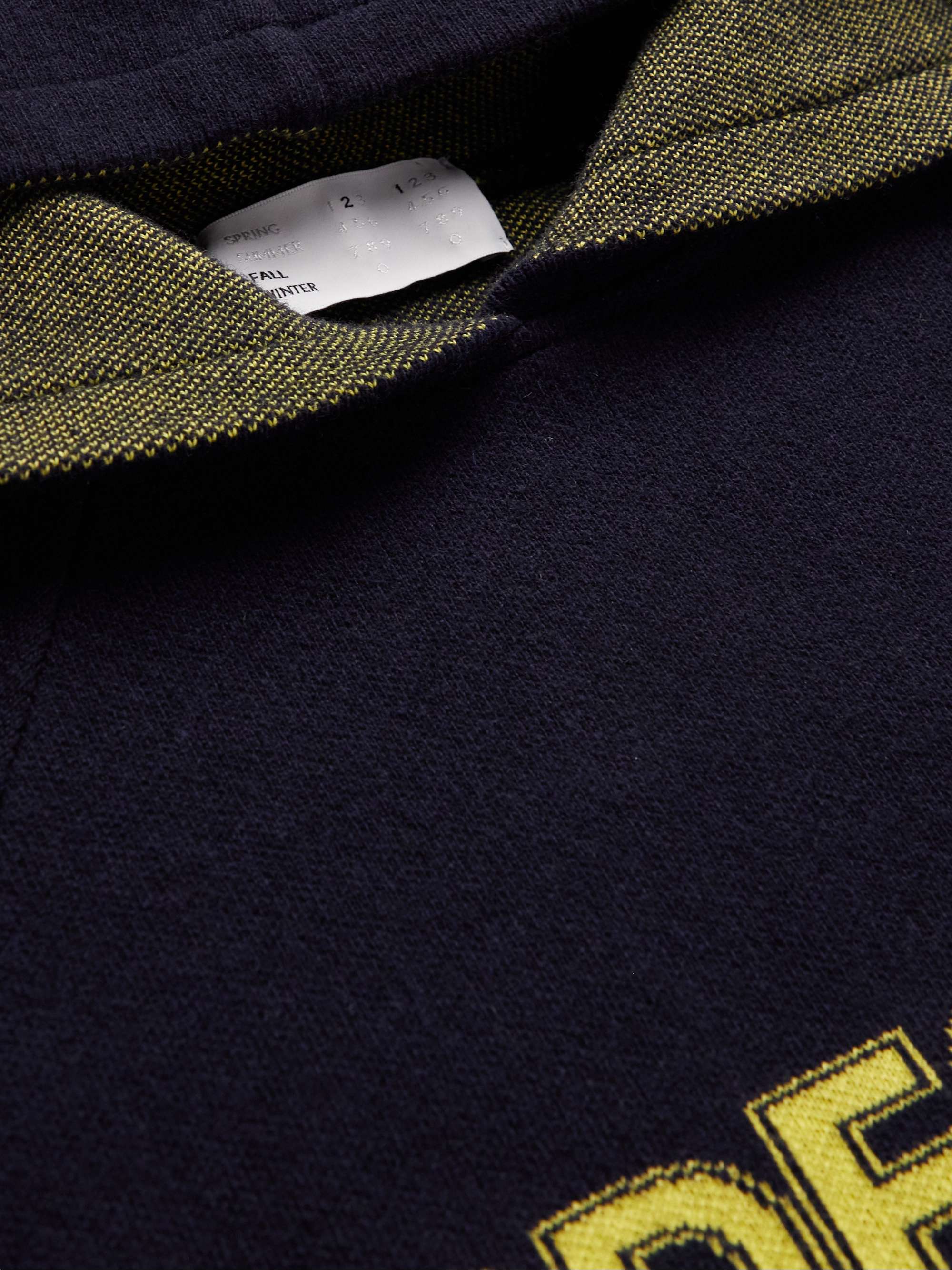4SDESIGNS Logo-Jacquard Wool-Blend Hoodie