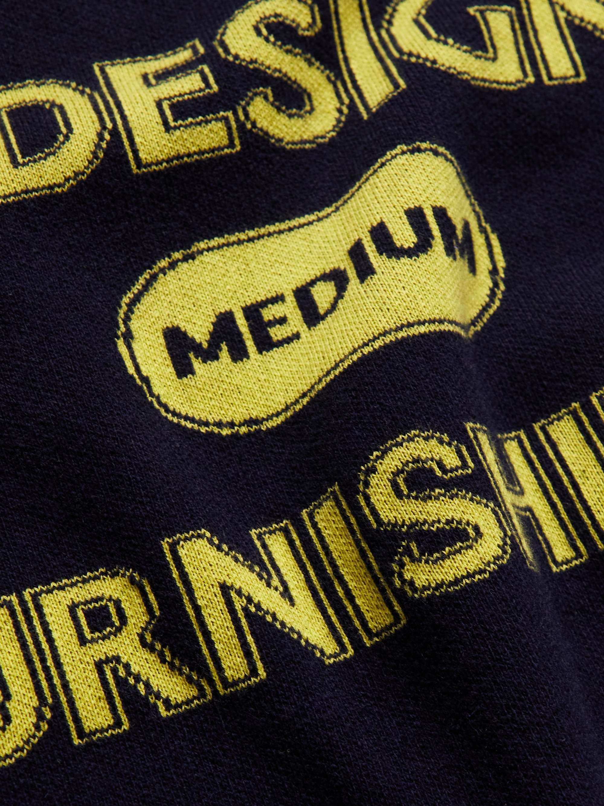 4SDESIGNS Logo-Jacquard Wool-Blend Hoodie