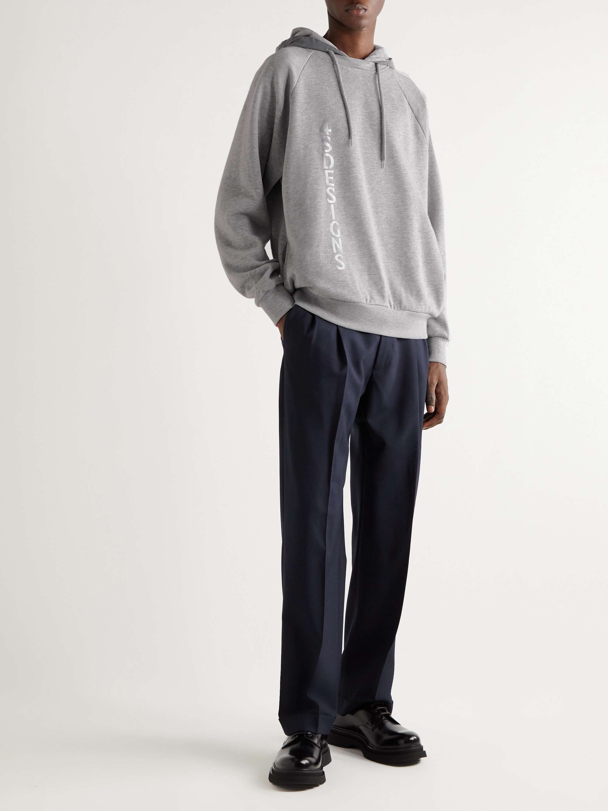 4SDESIGNS Reflective Nylon-Trimmed Logo-Print Jersey Hoodie for Men ...