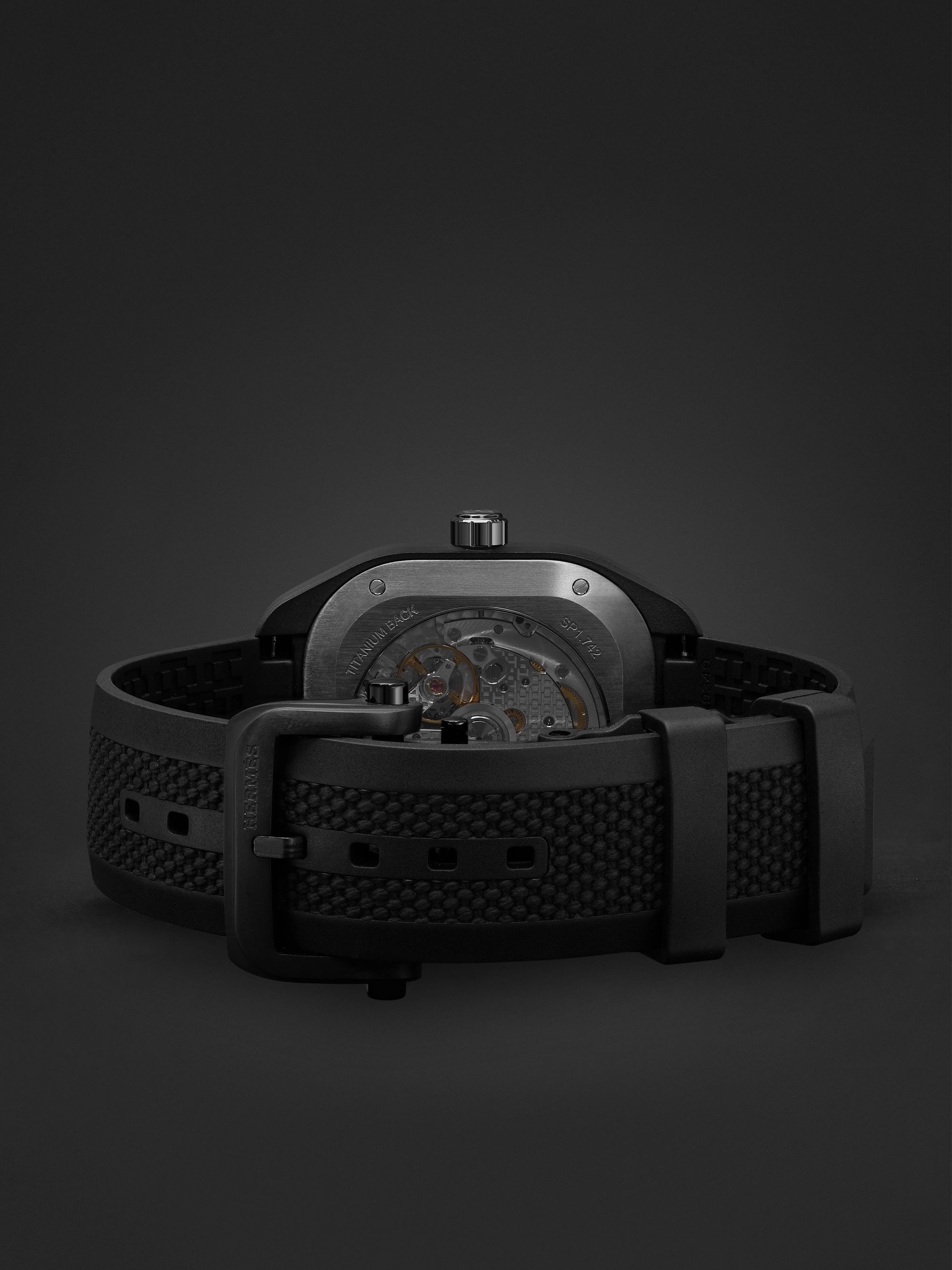 HERMÈS TIMEPIECES H08 Automatic 39mm Graphene and Rubber Watch, Ref. No. 049433WW00