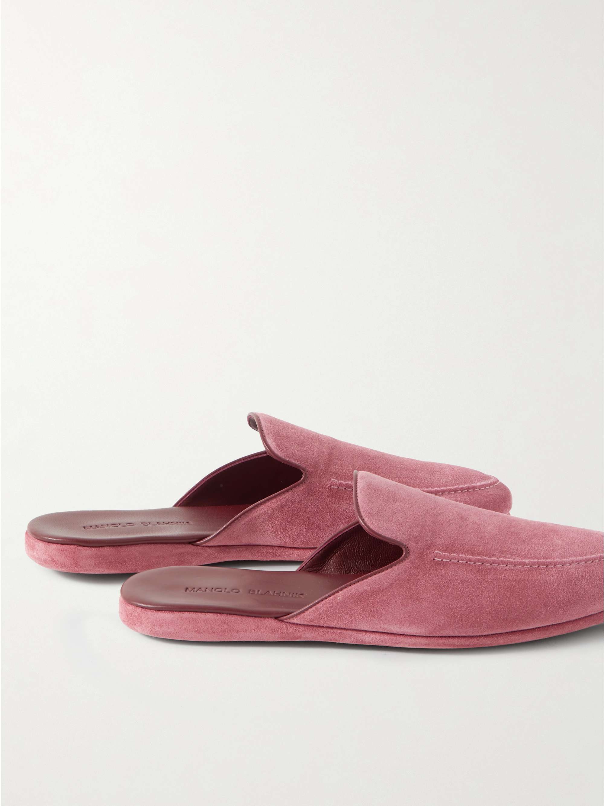 MANOLO BLAHNIK Montague Suede Slippers