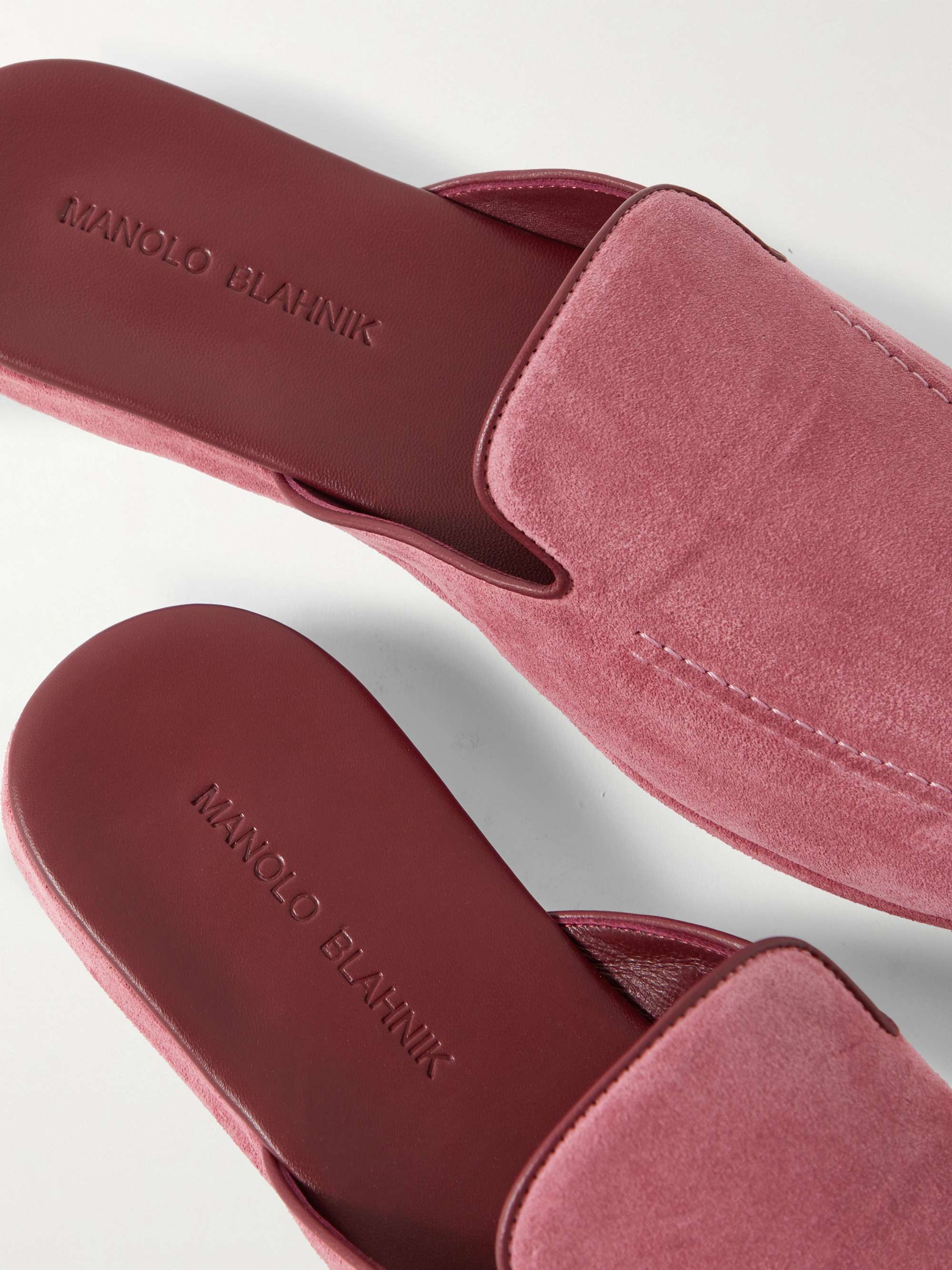 MANOLO BLAHNIK Montague Suede Slippers