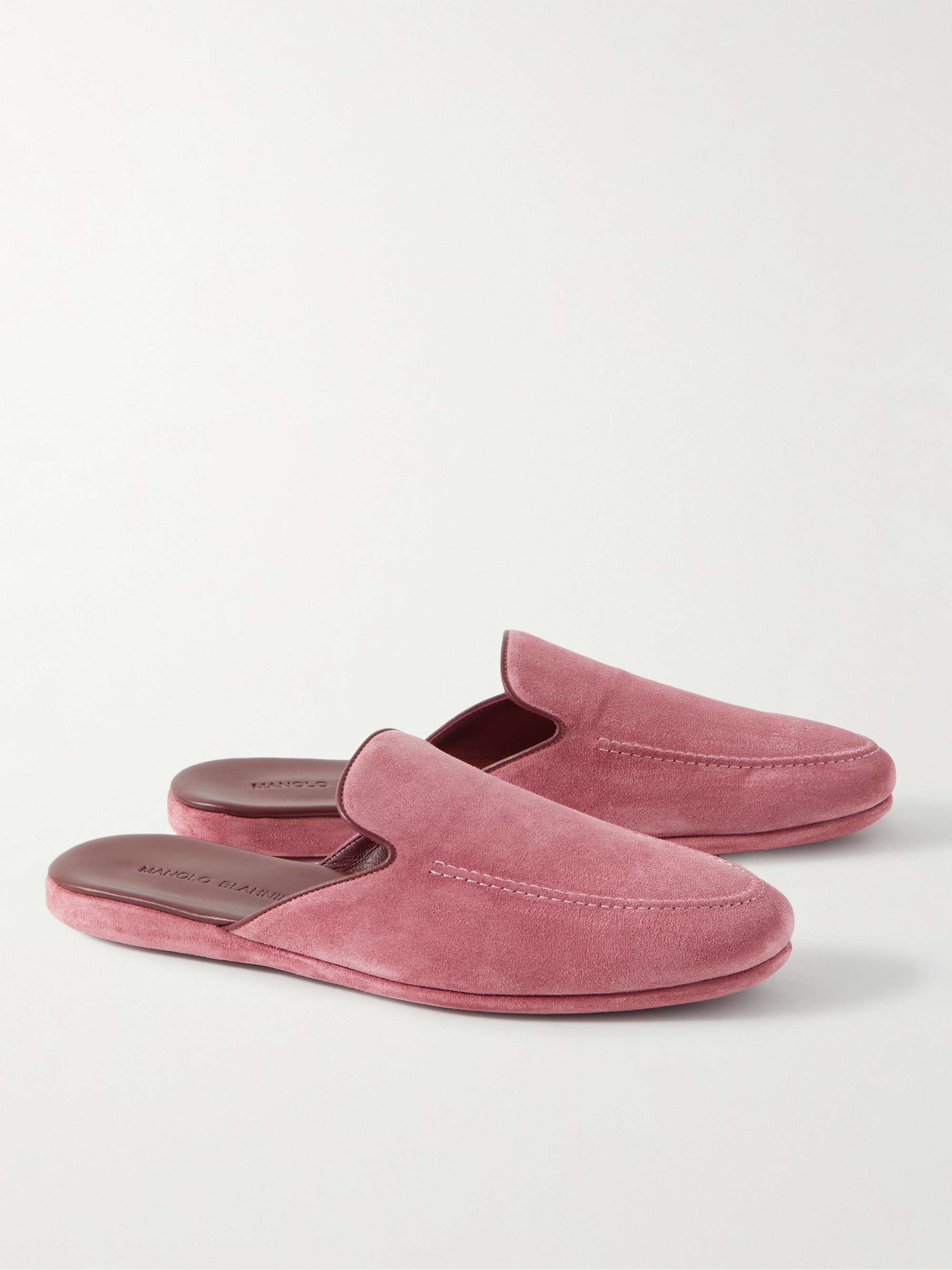 MANOLO BLAHNIK Montague Suede Slippers