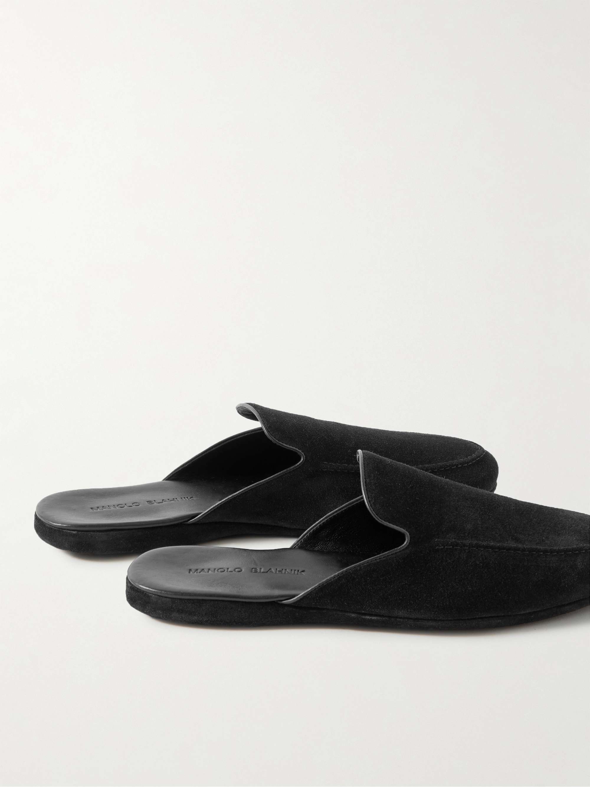 MANOLO BLAHNIK Montague Suede Slippers