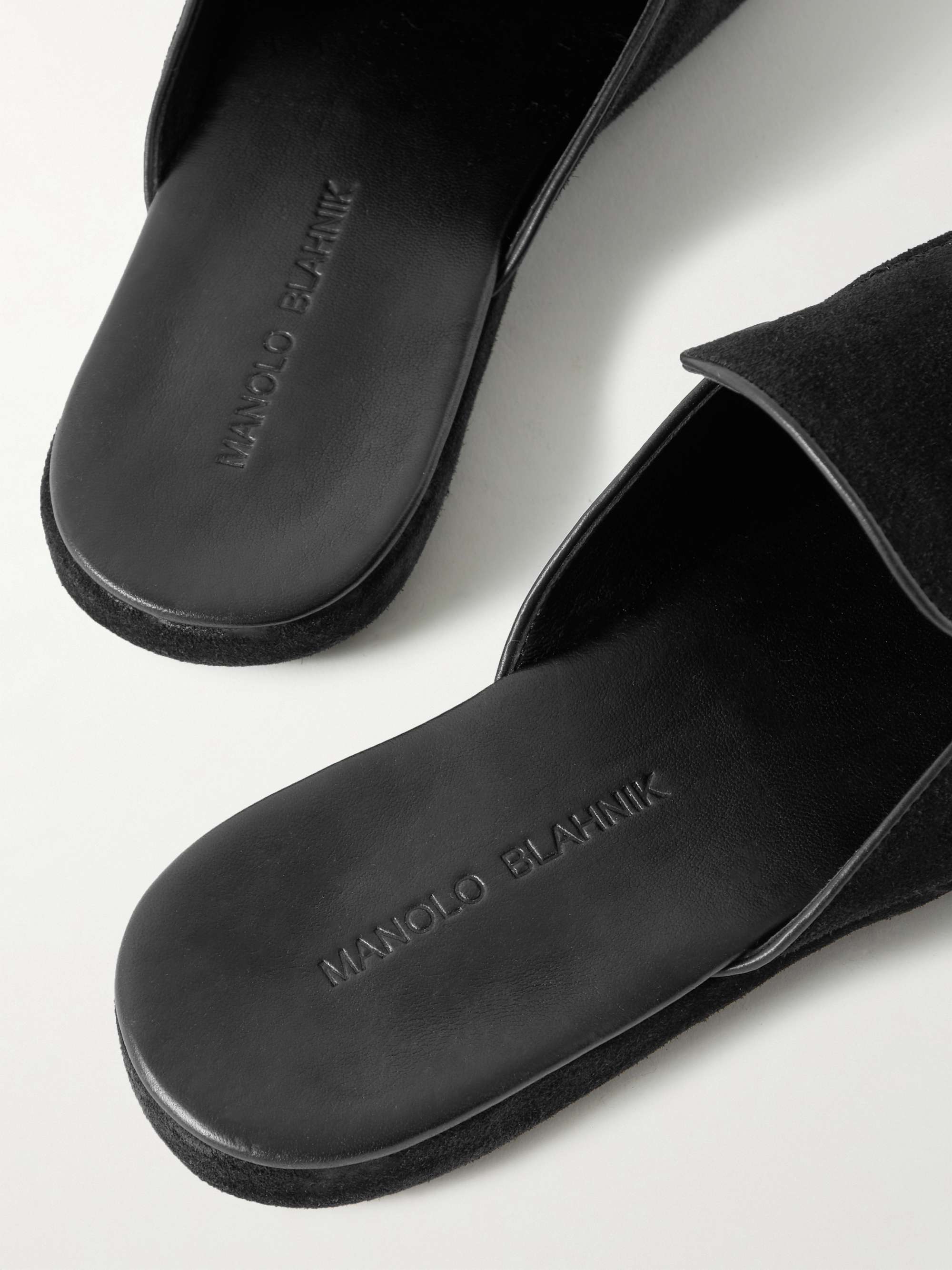 MANOLO BLAHNIK Montague Suede Slippers