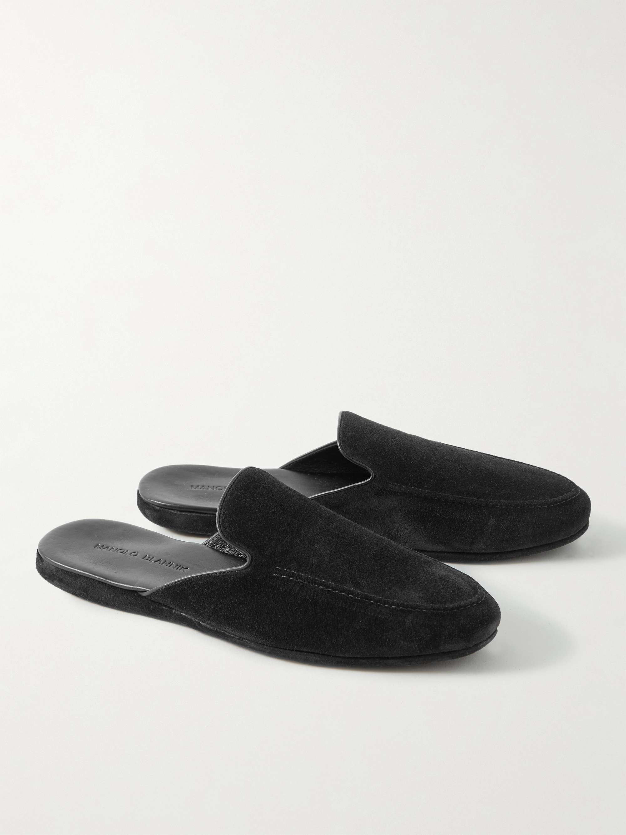 MANOLO BLAHNIK Montague Suede Slippers