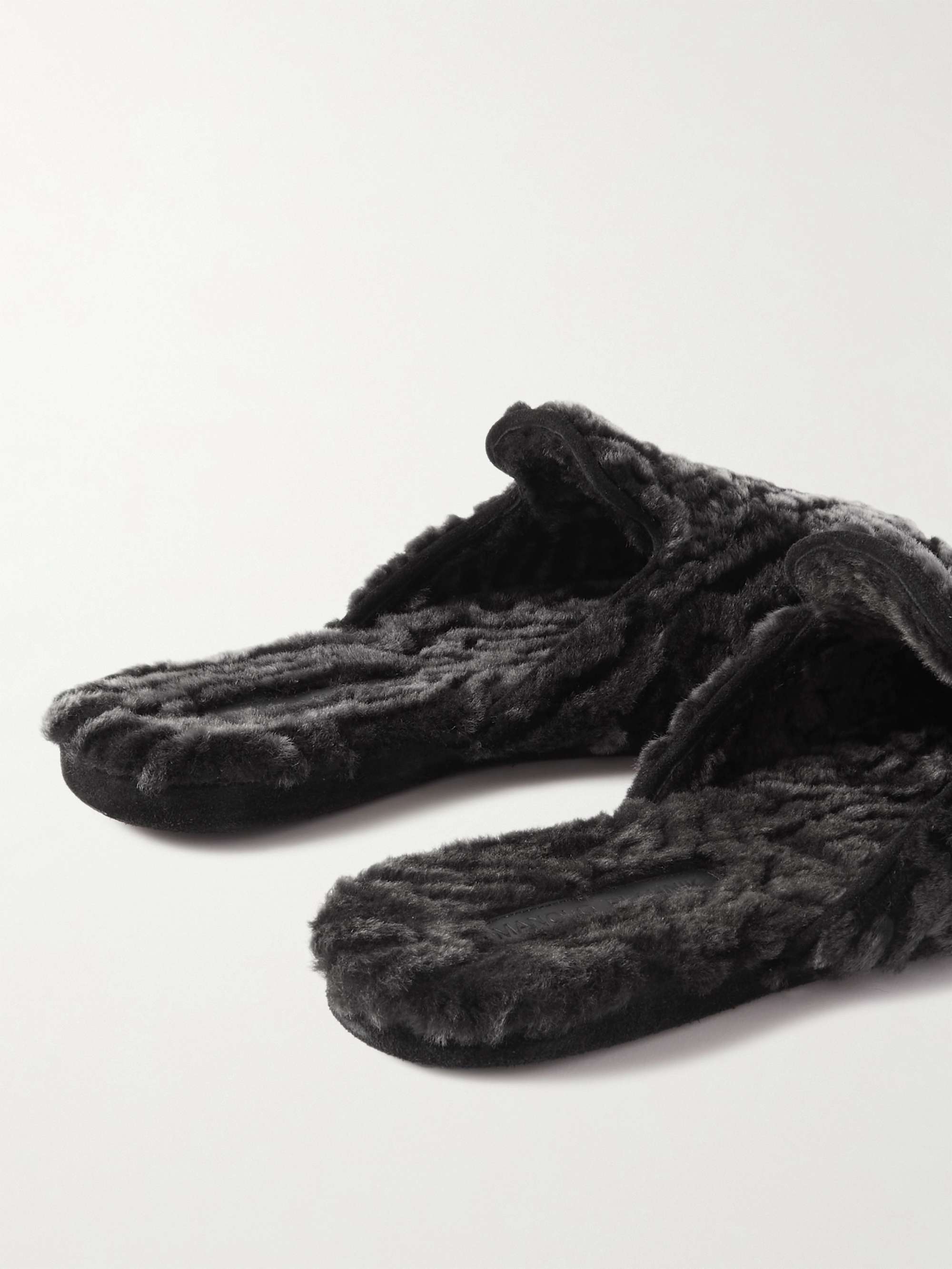 MANOLO BLAHNIK Montague Shearling Slippers