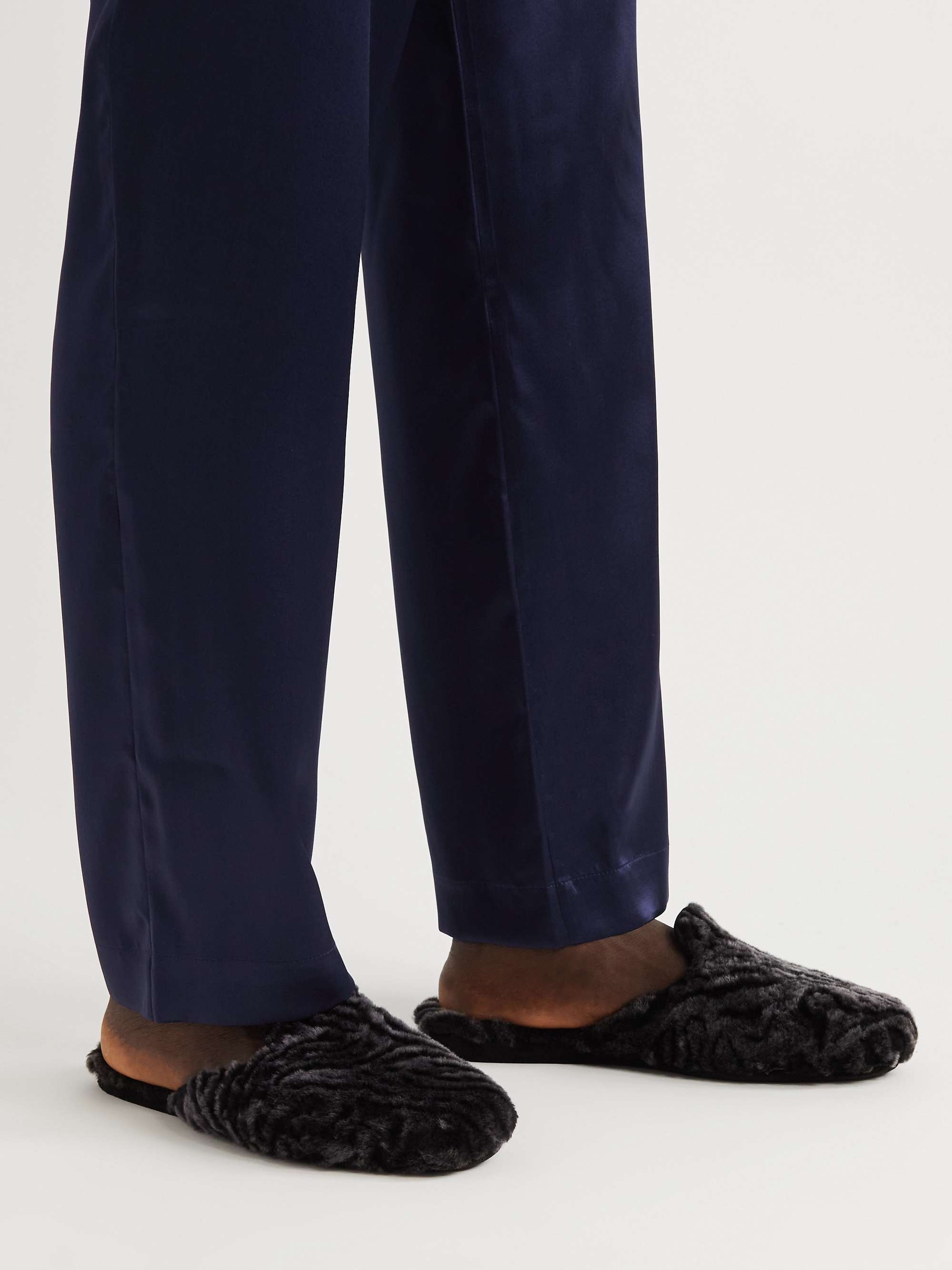 MANOLO BLAHNIK Montague Shearling Slippers