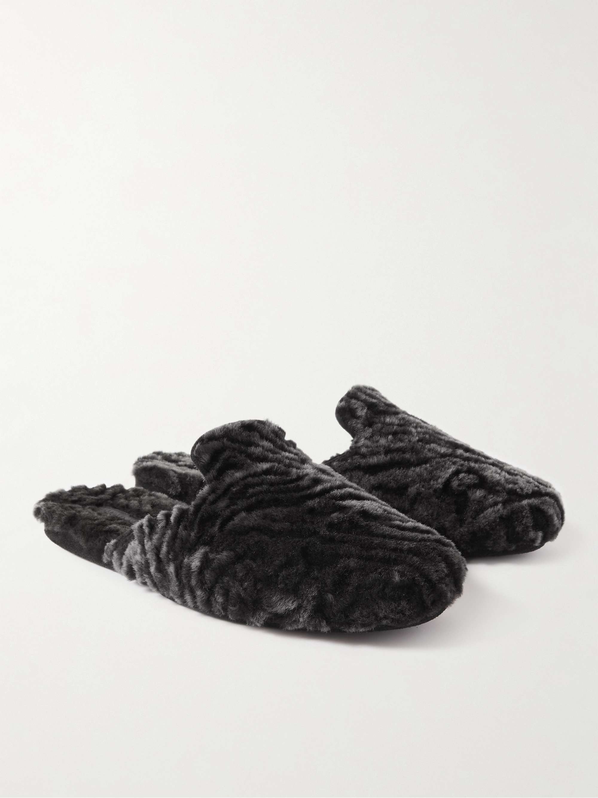 MANOLO BLAHNIK Montague Shearling Slippers