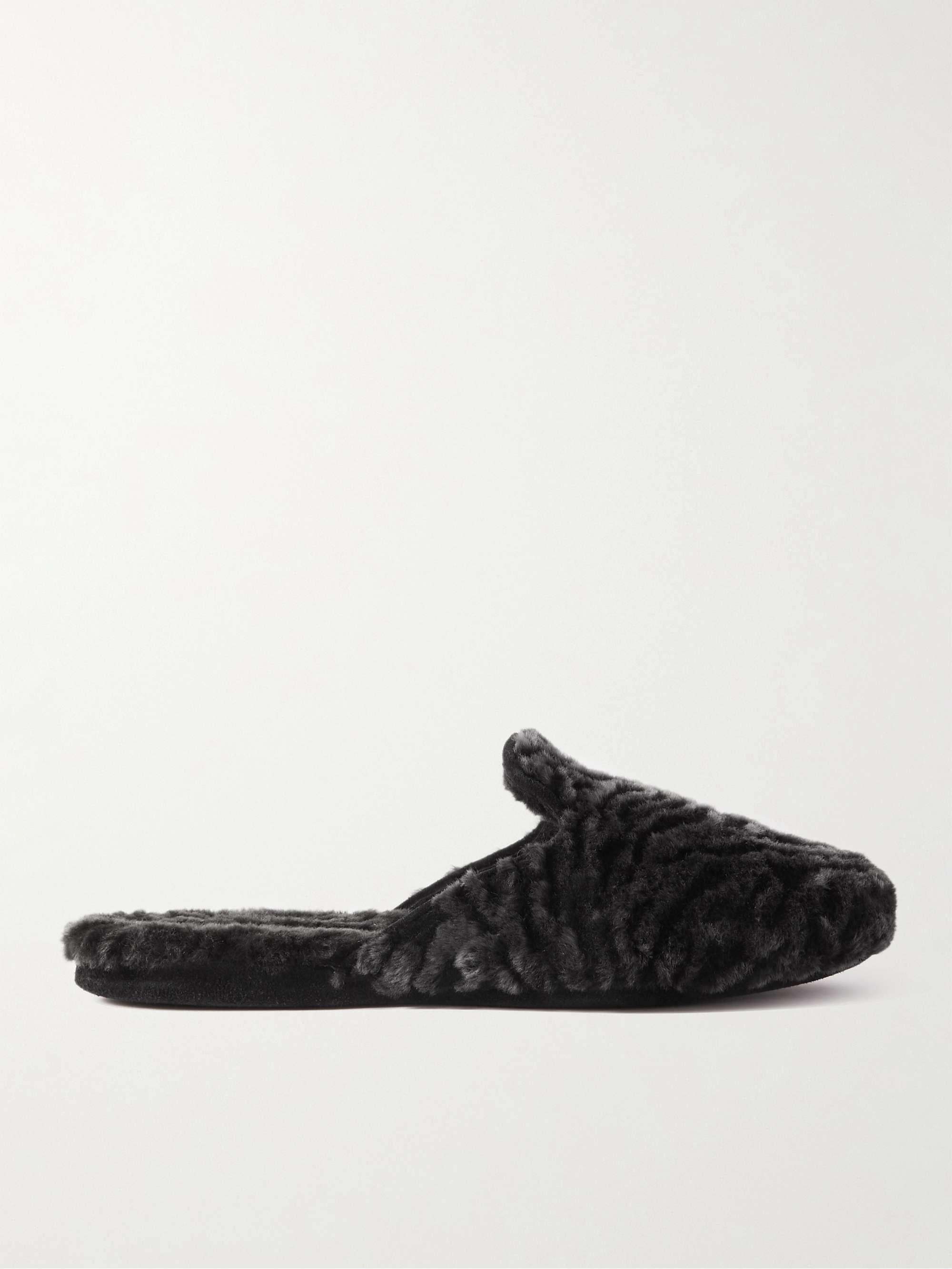 Frugtgrøntsager Historiker Modig MANOLO BLAHNIK Montague Shearling Slippers | MR PORTER