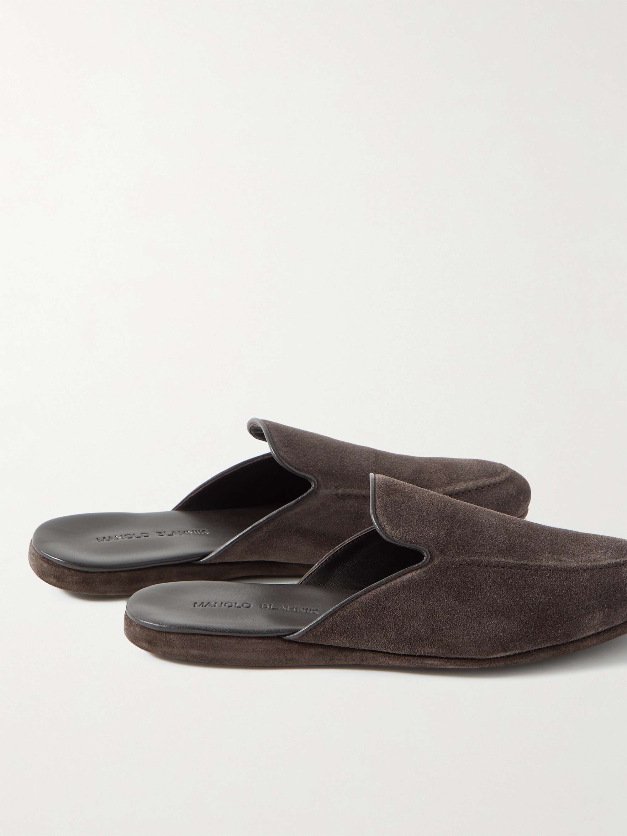 MANOLO BLAHNIK Montague Suede Slippers