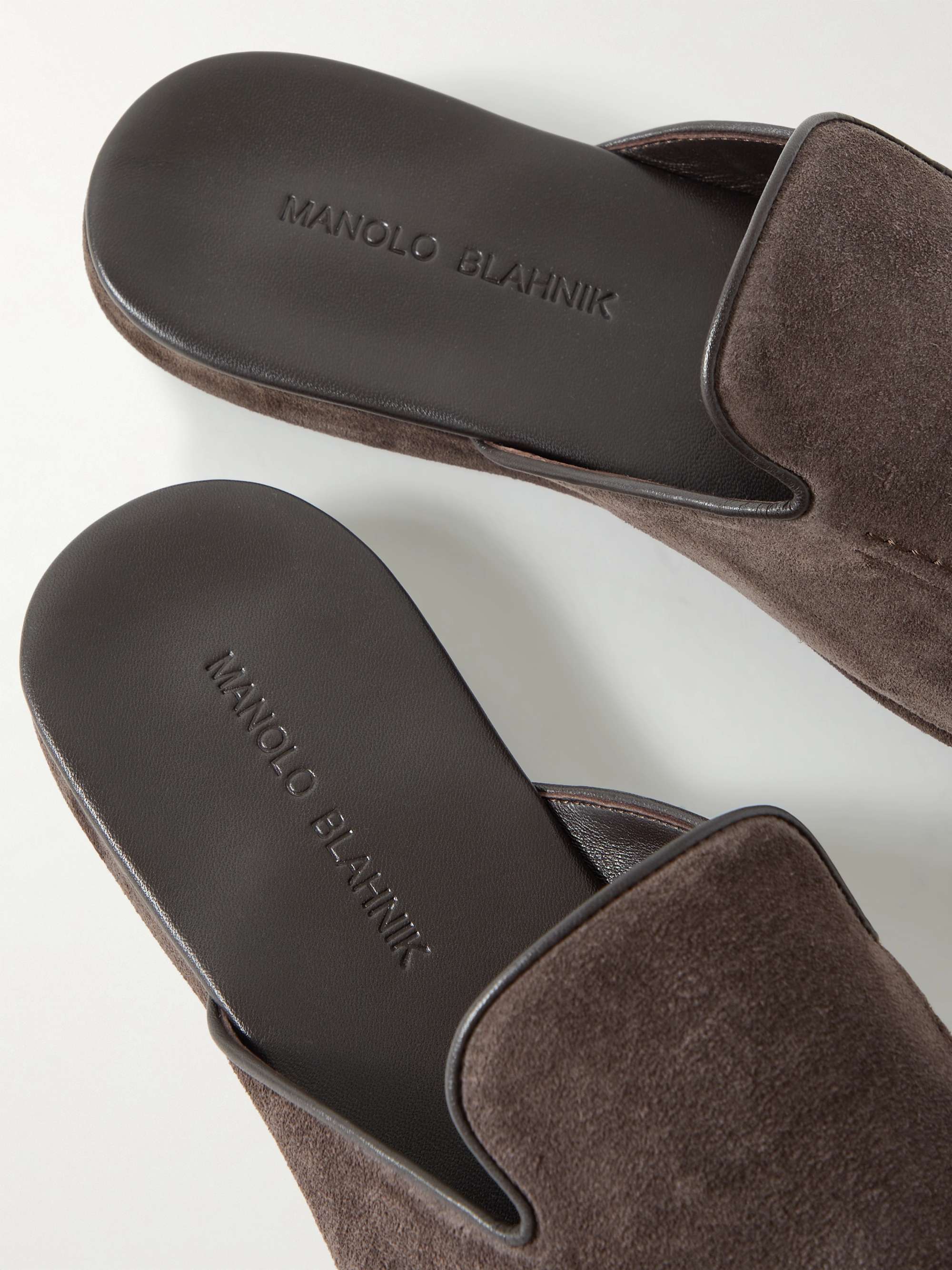 MANOLO BLAHNIK Montague Suede Slippers