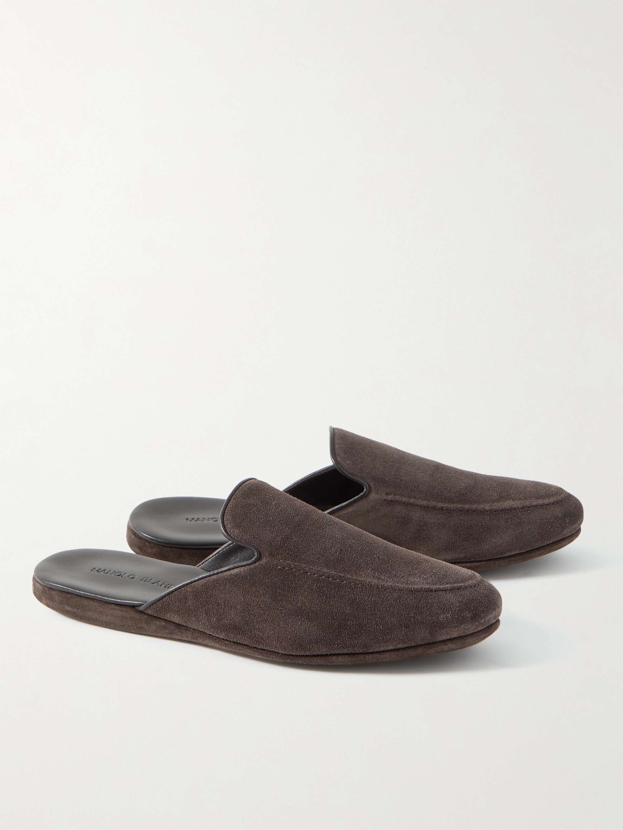 MANOLO BLAHNIK Montague Suede Slippers