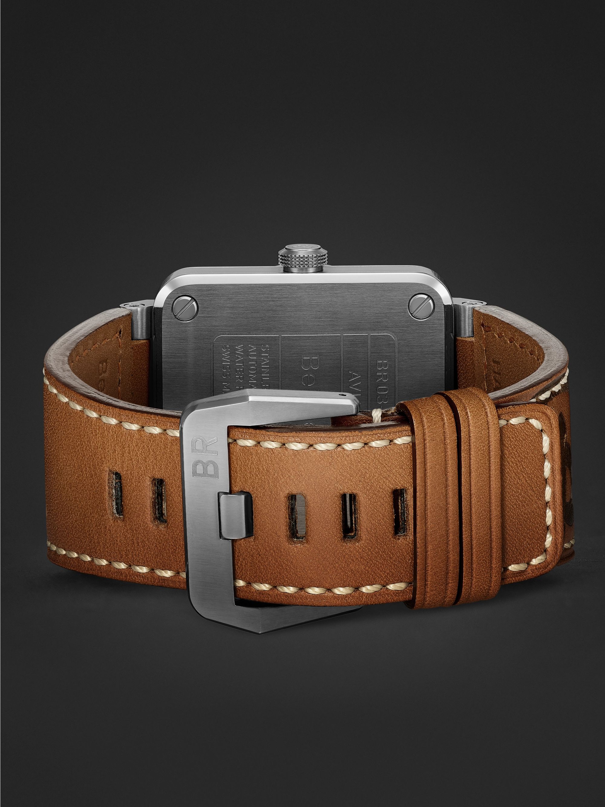 BELL & ROSS BR 03-92 Diver Limited Edition Automatic 42mm Bronze and Leather Watch, Ref.No R0392-D-BR-BR/SCA