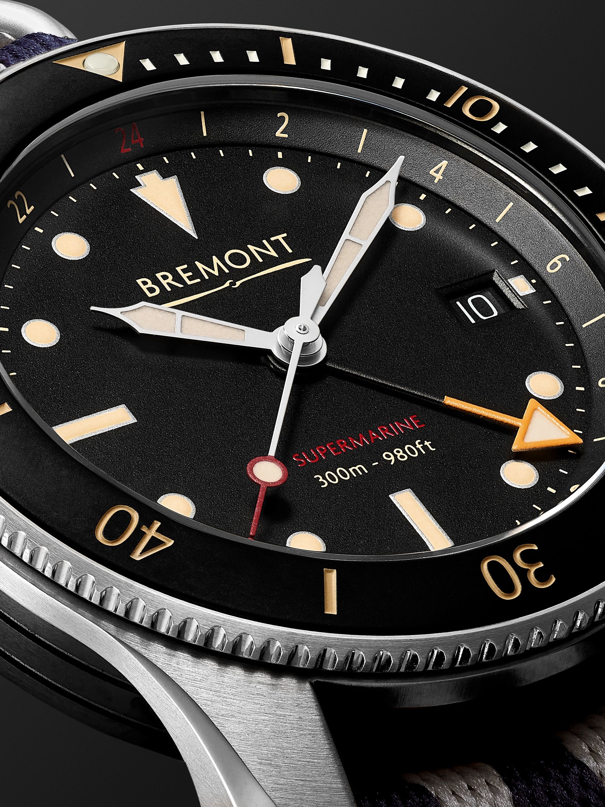 BREMONT Supermarine Automatic GMT 40mm Stainless Steel and NATO Watch, Ref. No. S302