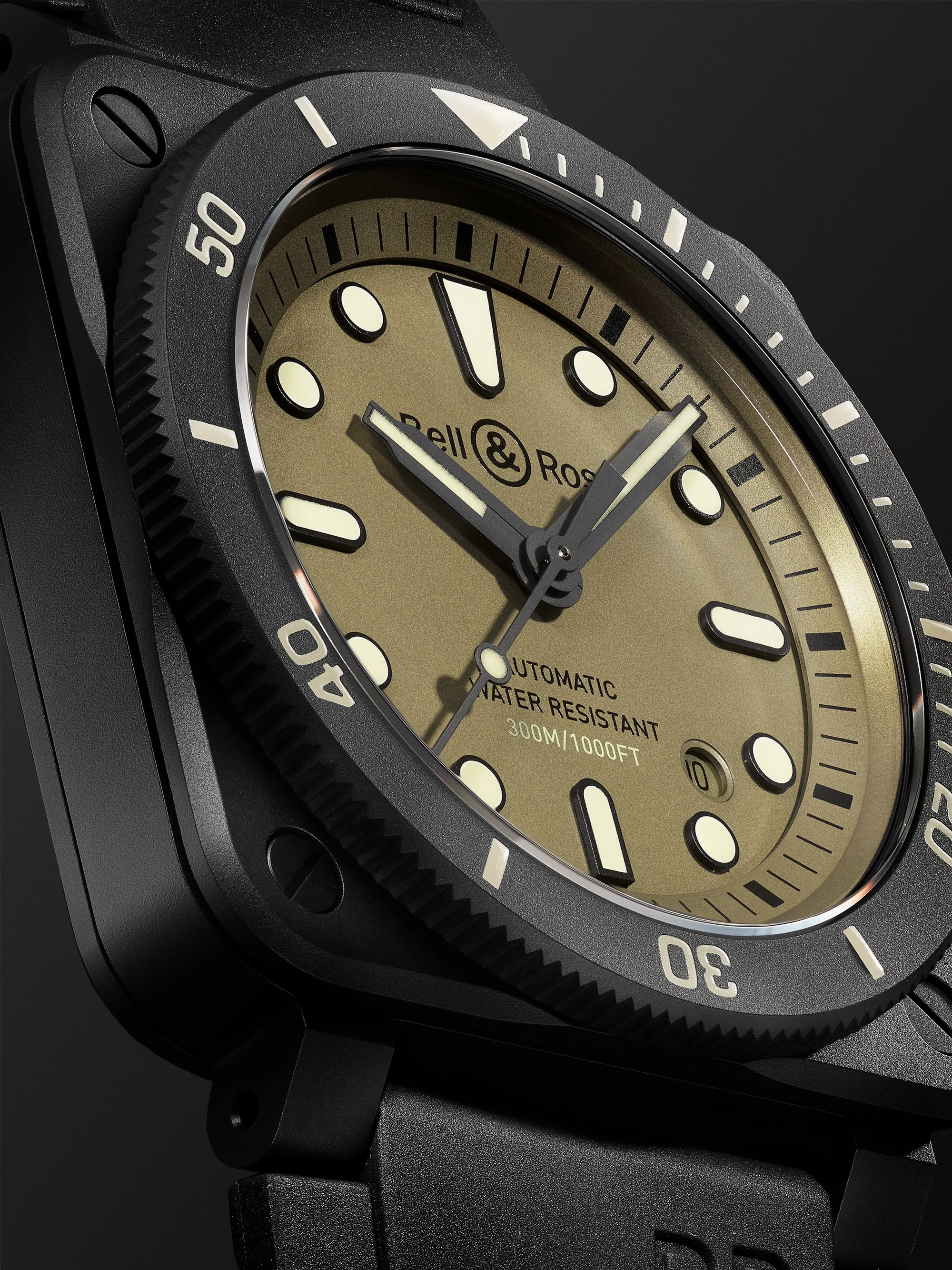 BELL & ROSS BR 03-92 Diver Limited Edition Automatic 42mm Bronze and Leather Watch, Ref.No R0392-D-BR-BR/SCA