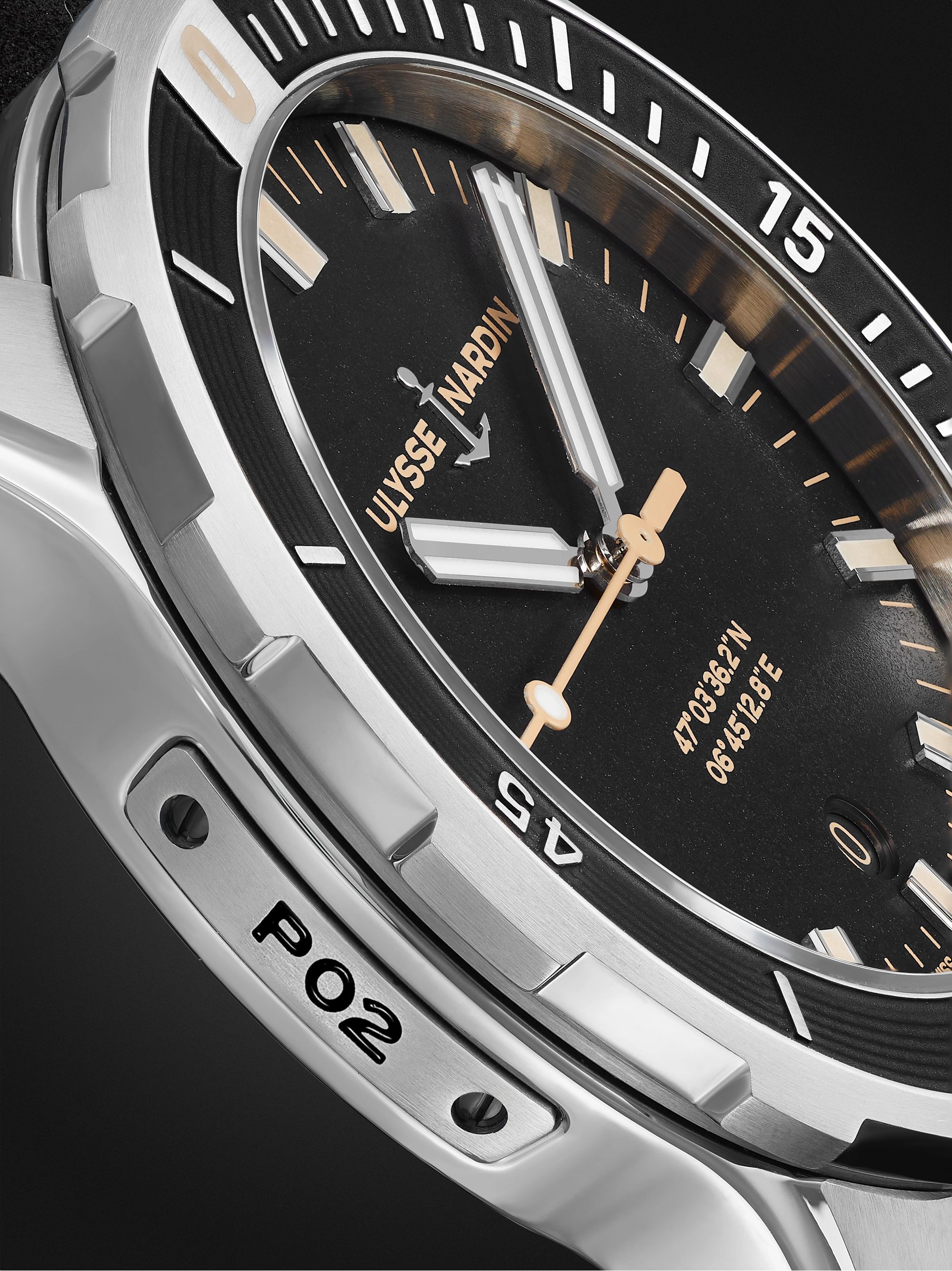 ULYSSE NARDIN Diver Automatic 42mm Stainless Steel and Leather Watch, Ref. No. 8163-175/92